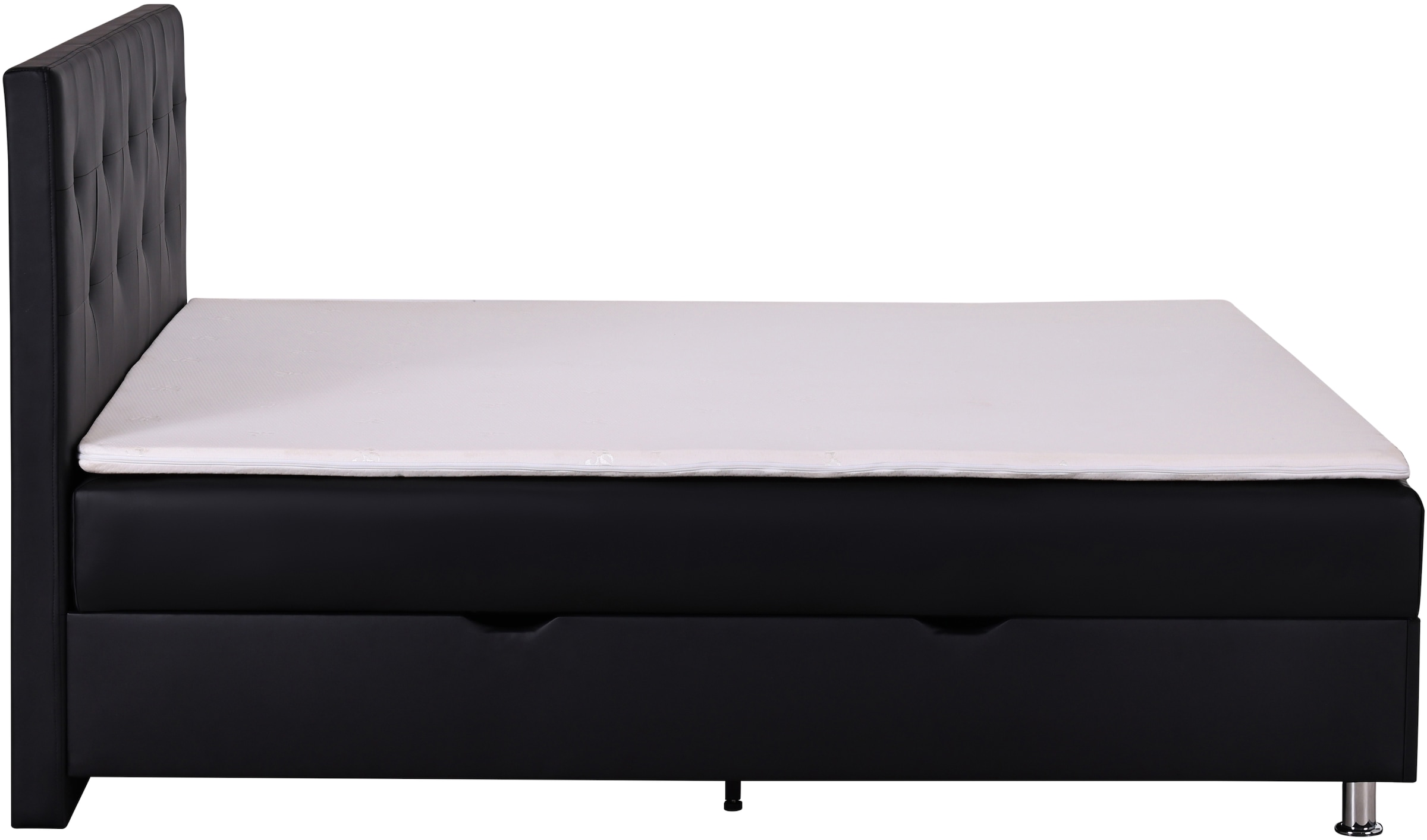 Home affaire Lit de boxe »Big Noux aus schwarzem Kunstleder mit Kristallsteinen im Kopfteil« inkl. Bettkasten, erhältlich in der Grösse 180x200cm