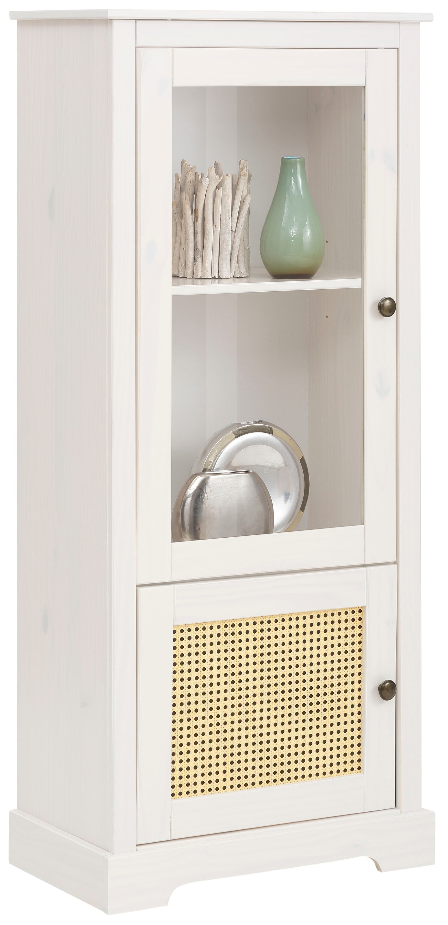 Home affaire Vitrine »Linda« aus massivem Kiefernholz, mit schönen Metallgriffen