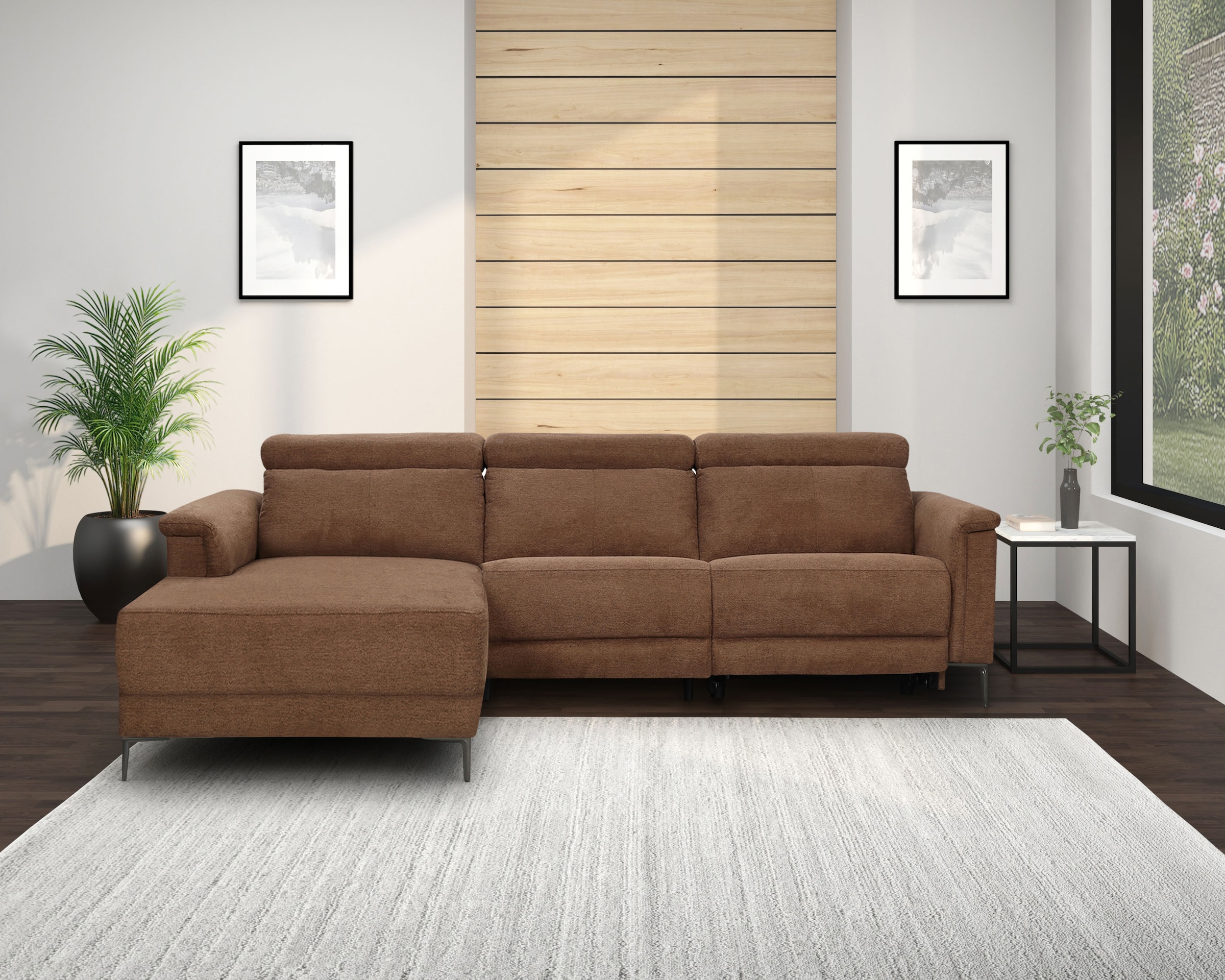 GOODproduct Canapé d'angle »LUND, L-Form, 261cm, man. o. elektr. Relaxfunktion (mit USB-A)« und Kopfteilverstellung