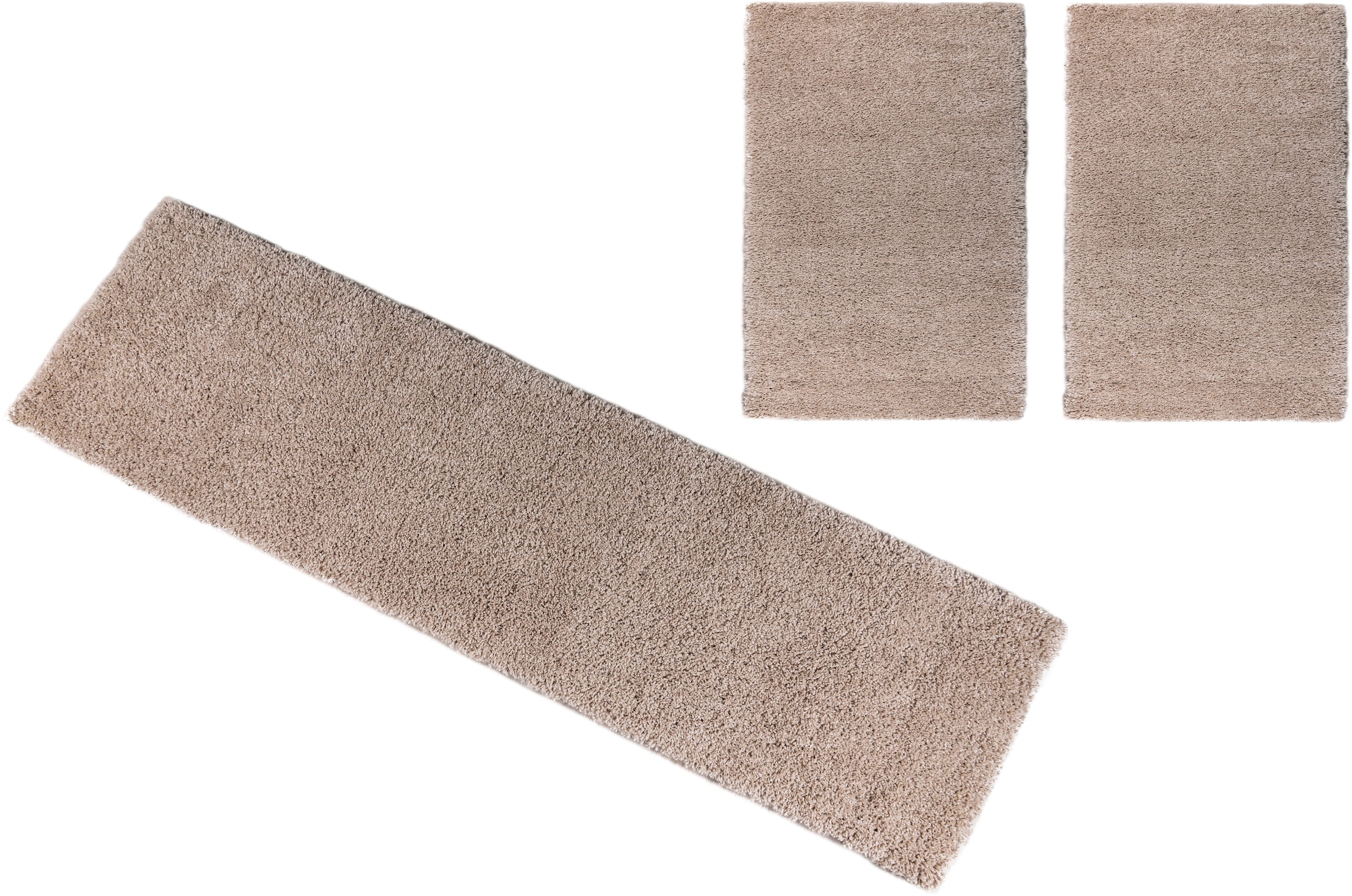 GOODproduct Bordure de lit »Shaggy 30« Höhe 30 mm 3 cuis tlg. tissé, 2 ou 3 pièces, tapis de lit, set de coureurs, couleurs unies
