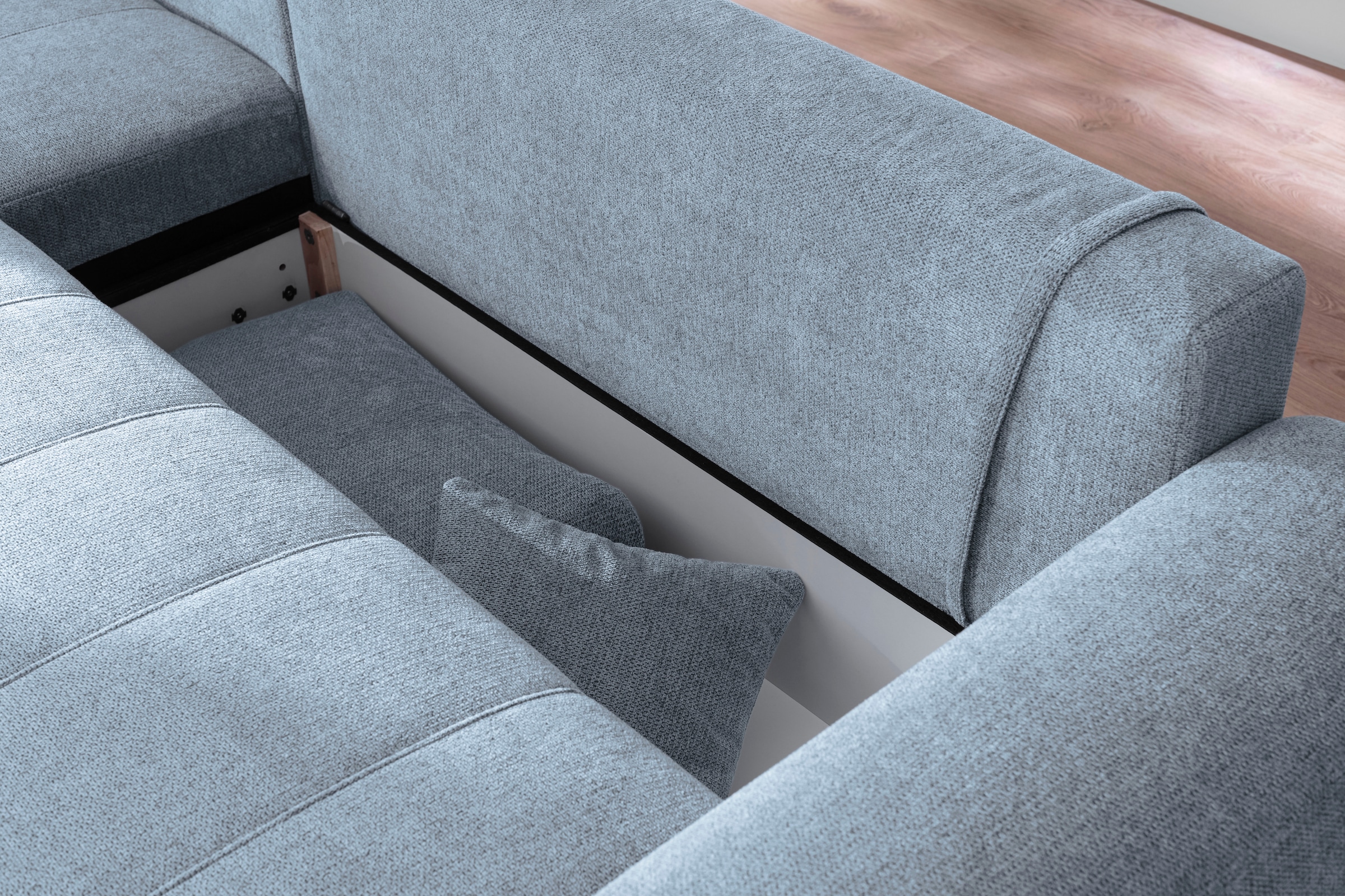 Mr. Couch Canapé d'angle »Mykonos, L-Form, Dauerschläfer« Mit Boxpring-Taschenfederkern