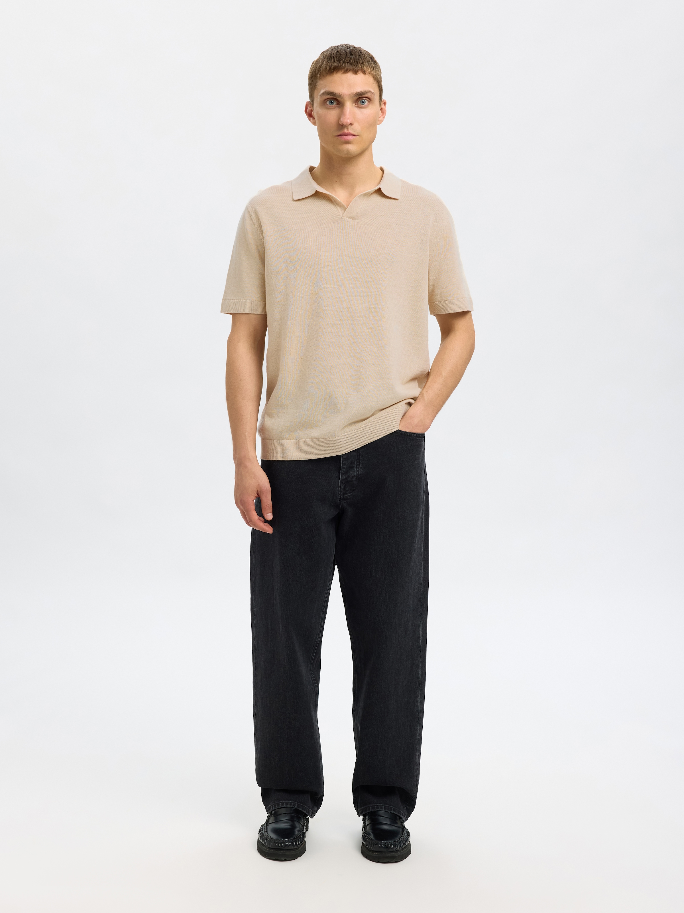 SELECTED HOMME Polo »SLHMATTIS SS KNIT SUN OPEN POLO NOOS«