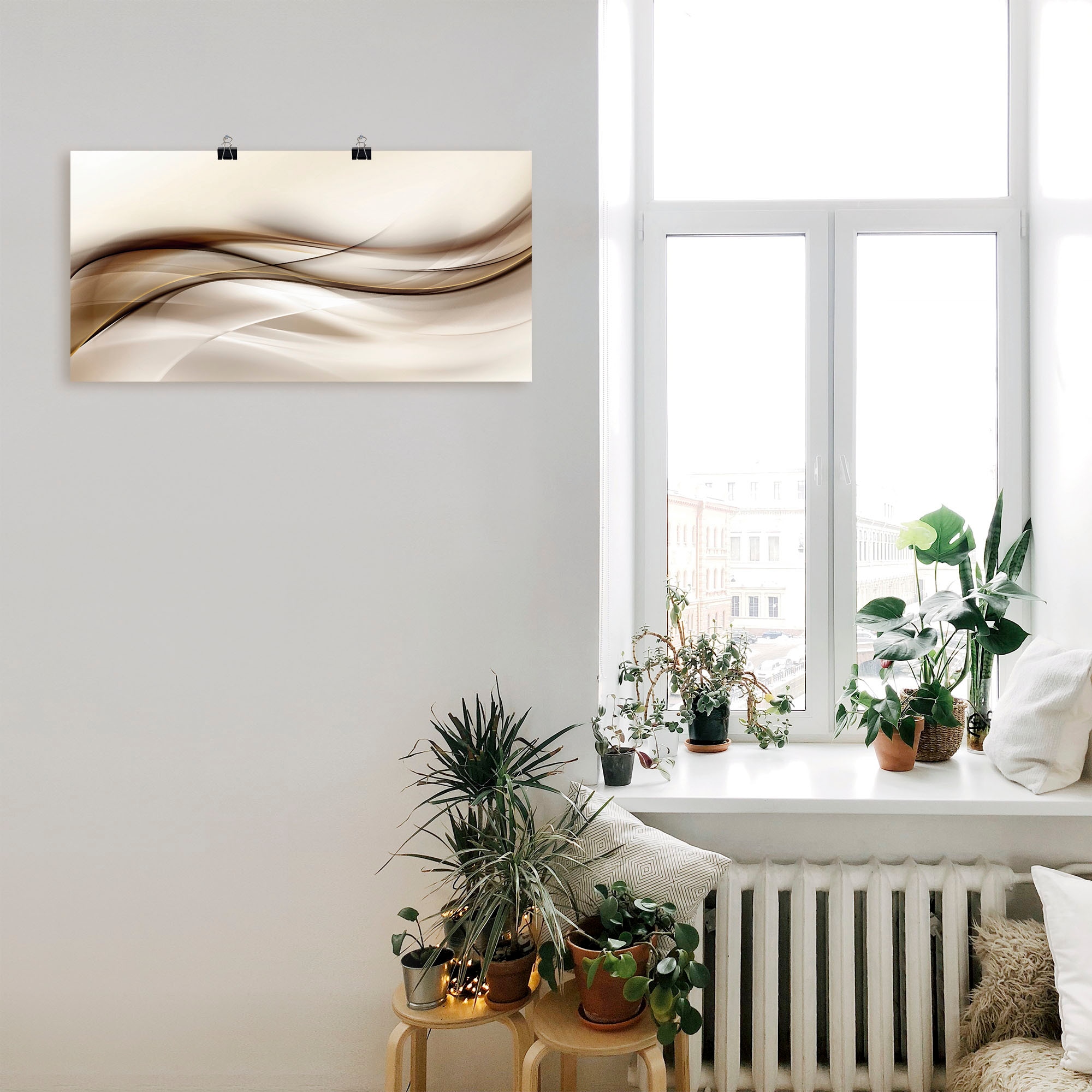 Artland Fresque murale »Braune abstrakte Welle« 1 cuis tlg. als Alubild, Outdoorbild, Leinwandbild, Poster, Wandaufkleber