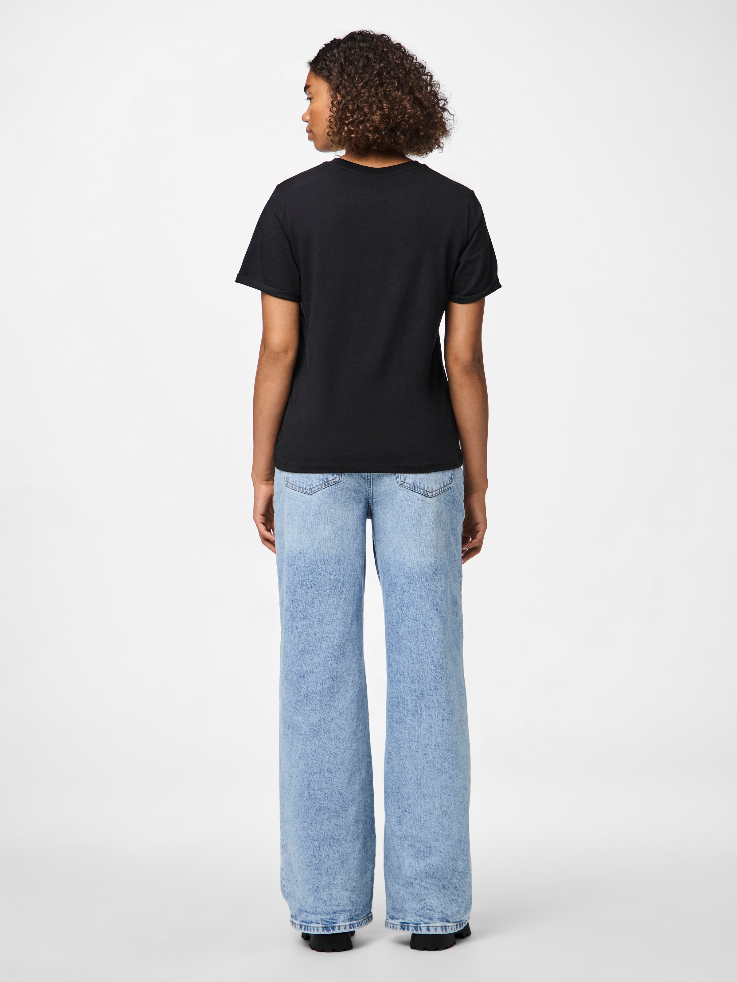 pieces Rundhalsshirt »PCRIA SS FOLD UP SOLID TEE NOOS BC«