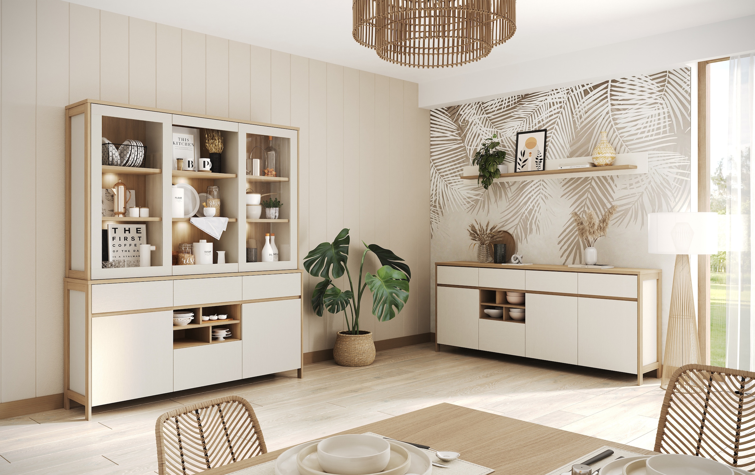 Home affaire Tableau mural »Stranda, Wandregal im Scandi-Style, Wandhalter mit Ablagefläche« vielseitig einsetzbares Hängeregal, in zwei Farben & Grössen verfügbar