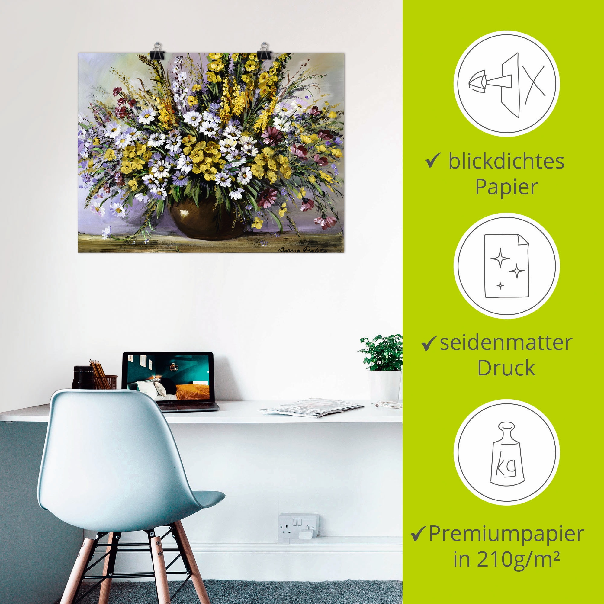 Artland Fresque murale »Herrlichkeit von Gänseblümchen« 1 cuis tlg. als Leinwandbild, Poster in verschied. Grössen