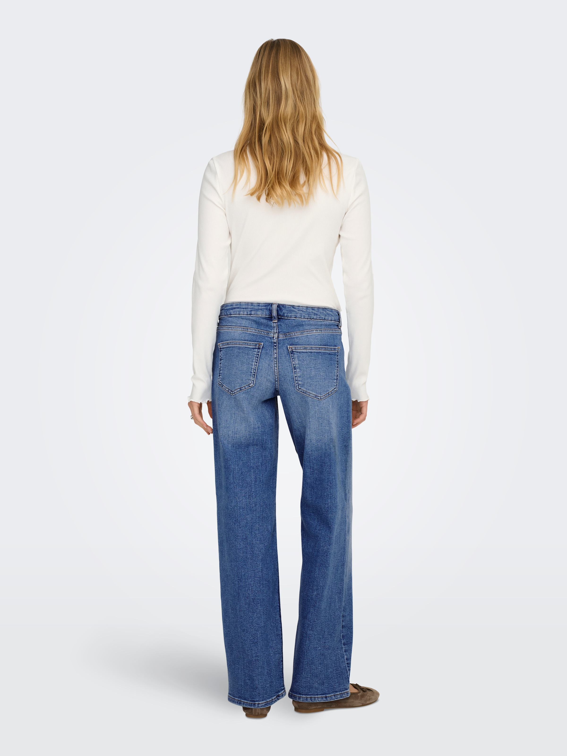 ONLY Weite Jeans »ONLJUDY-O LW WIDE LEG DNM TAI712 NOOS« niedrige Leibhöhe, weite Beinform