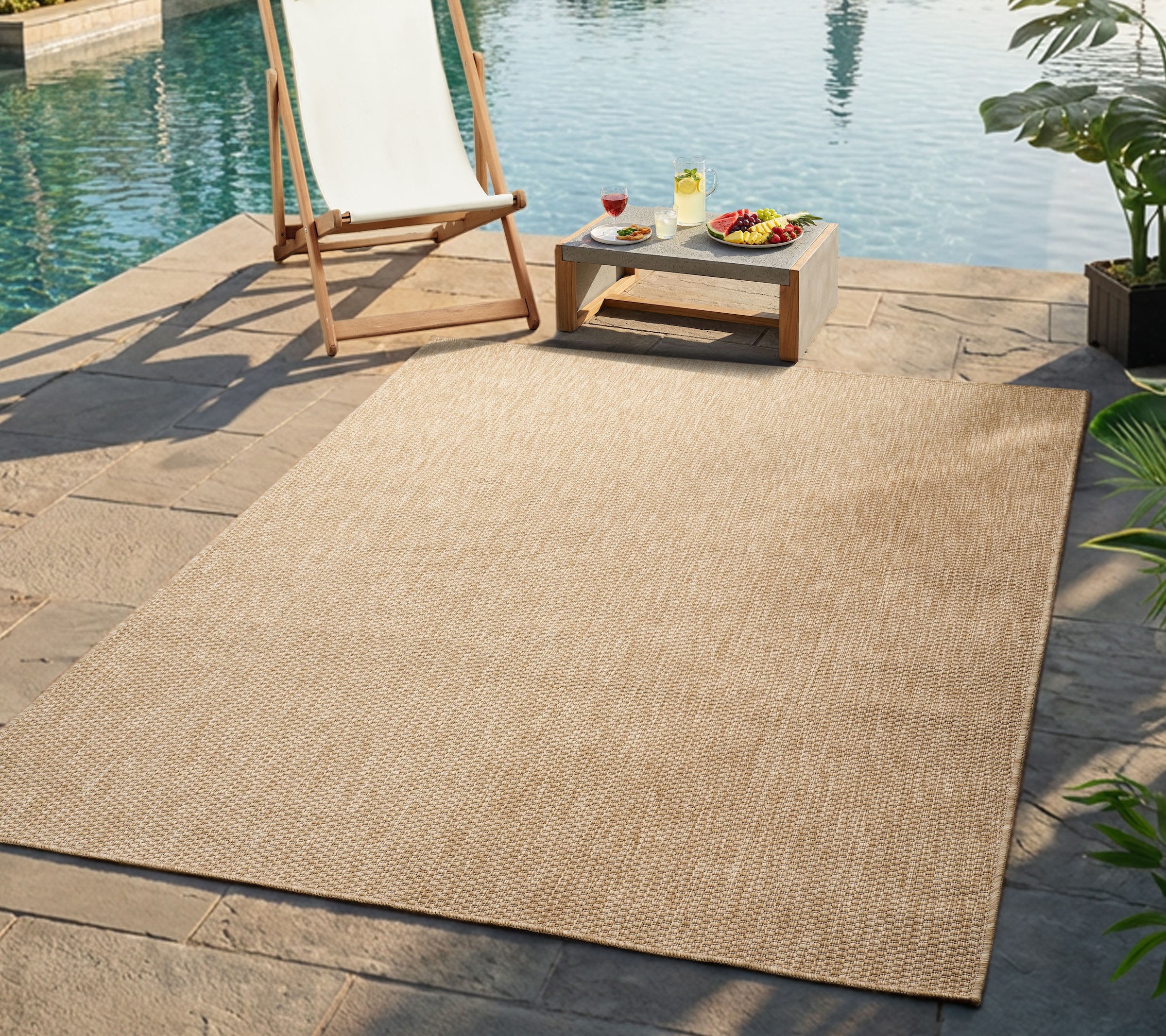 Bruno Banani Teppich »Venezia« rechteckig 4 mm Höhe In- und Outdoor geeignet, Sisal-Optik, Wetterfest & UV-beständig