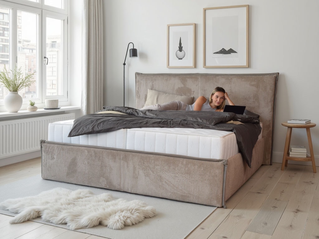 COLLECTION AB Polsterbett »Marla erhältlich in der Breite 180x200cm, mit Cordstoff bezogen« wahlweise mit Lattenrost und King-Matratze (28cm)
