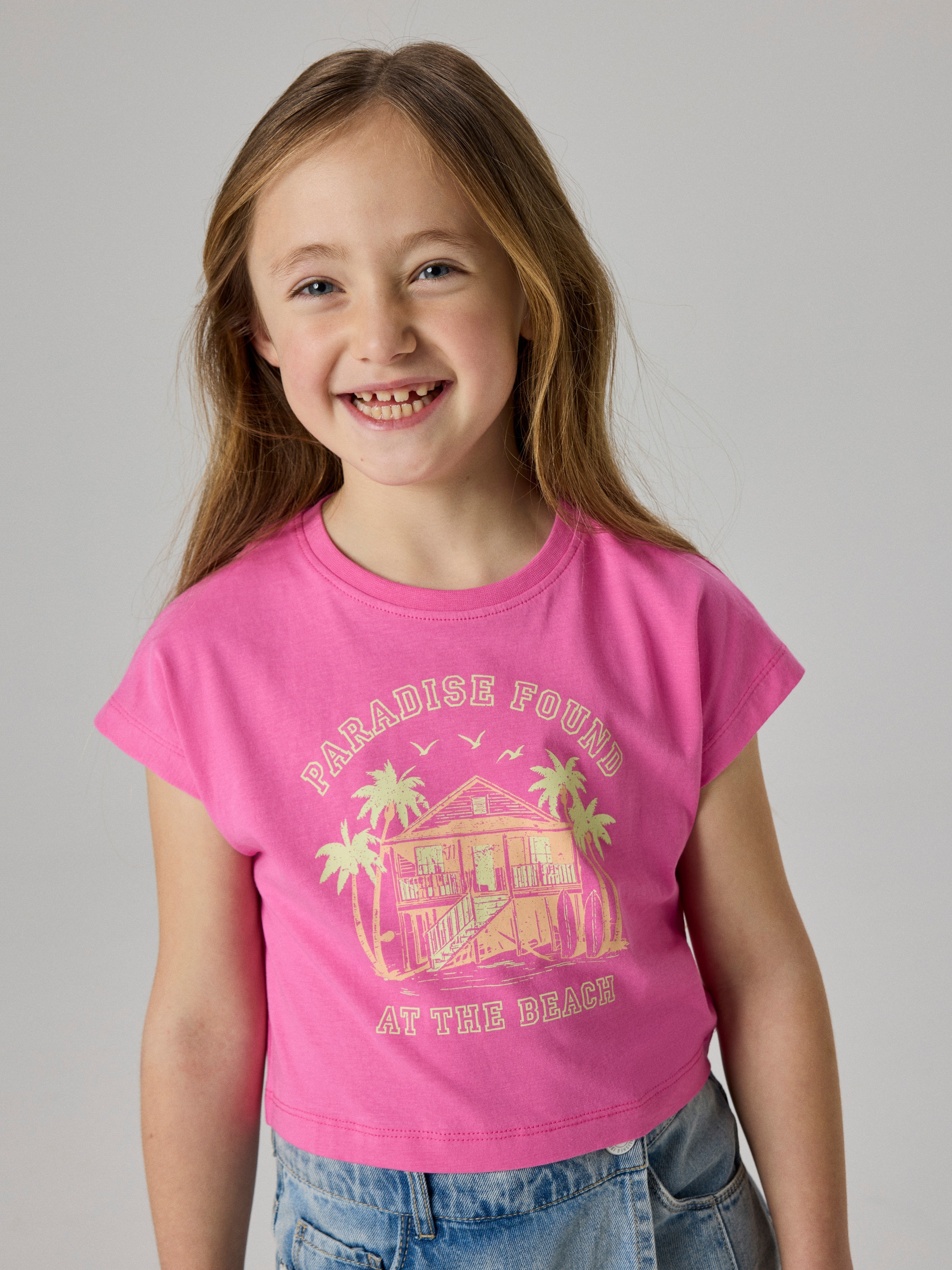 Name It T-shirt à manches courtes »NKFVILMA CAPSL CROP TOP F1 NOOS« Baumwolle, regular fit