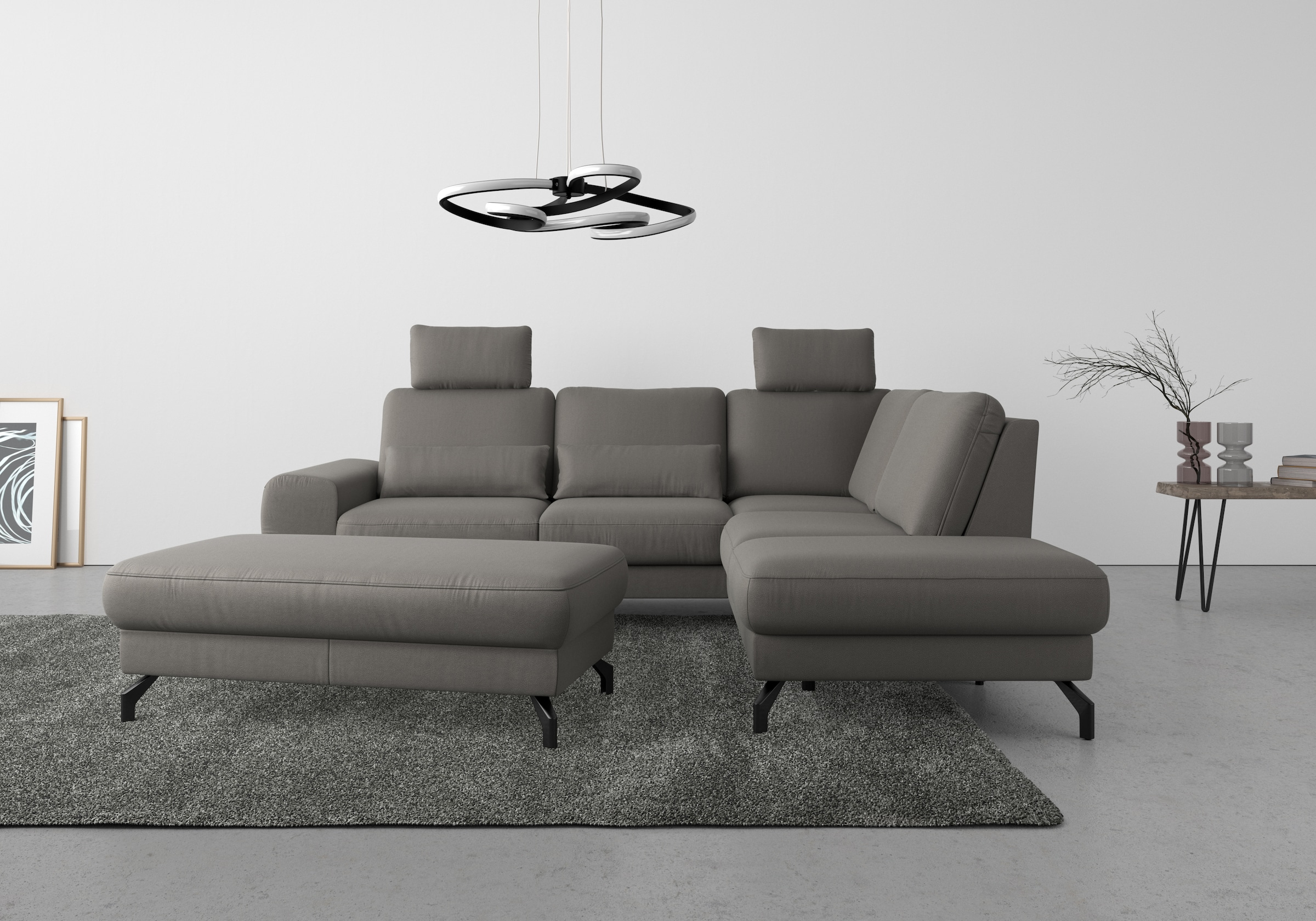 sit&more Ecksofa »Cinturo L-Form« inklusive Sitztiefenverstellung und Federkern, Sitzhöhe 45 cm