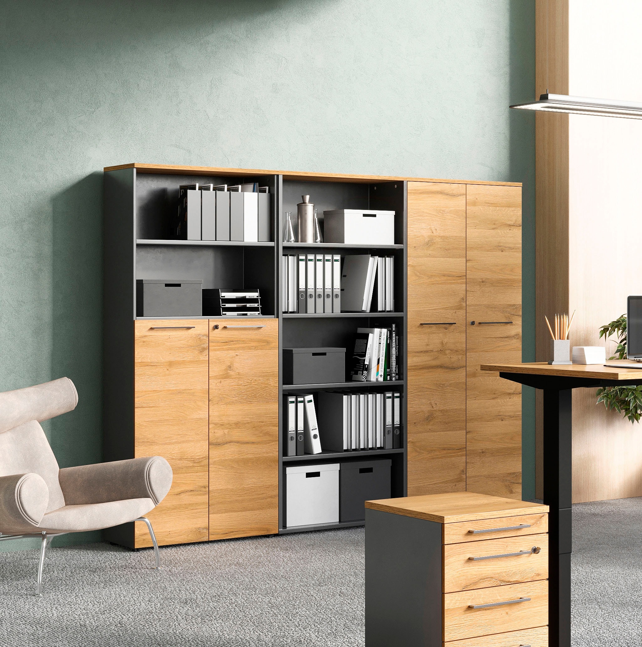 GERMANIA Ensemble de meubles de bureau »GW-Agenda« Set, 3 cuis tlg.