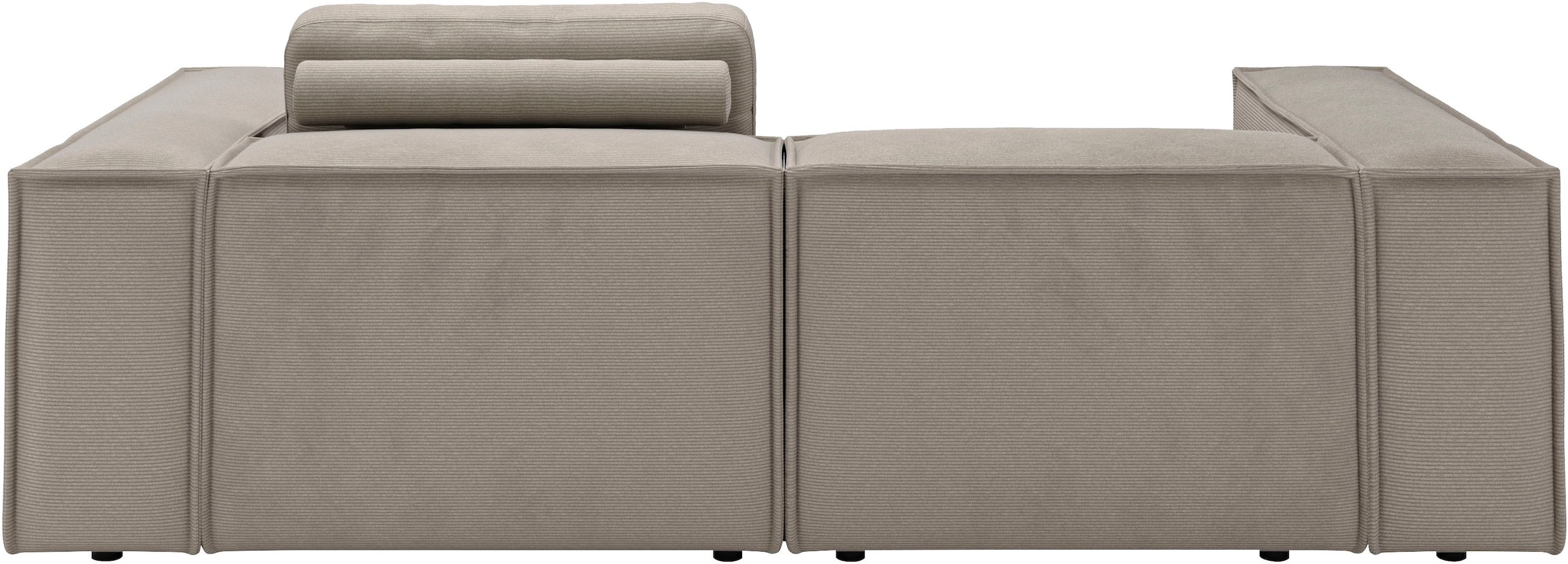 Home affaire Ecksofa »Watertown, kompakte L-Form, Japandi Design, 246 cm Breite« modernes Ecksofa mit Feincordbezug, platzsparend & bequem