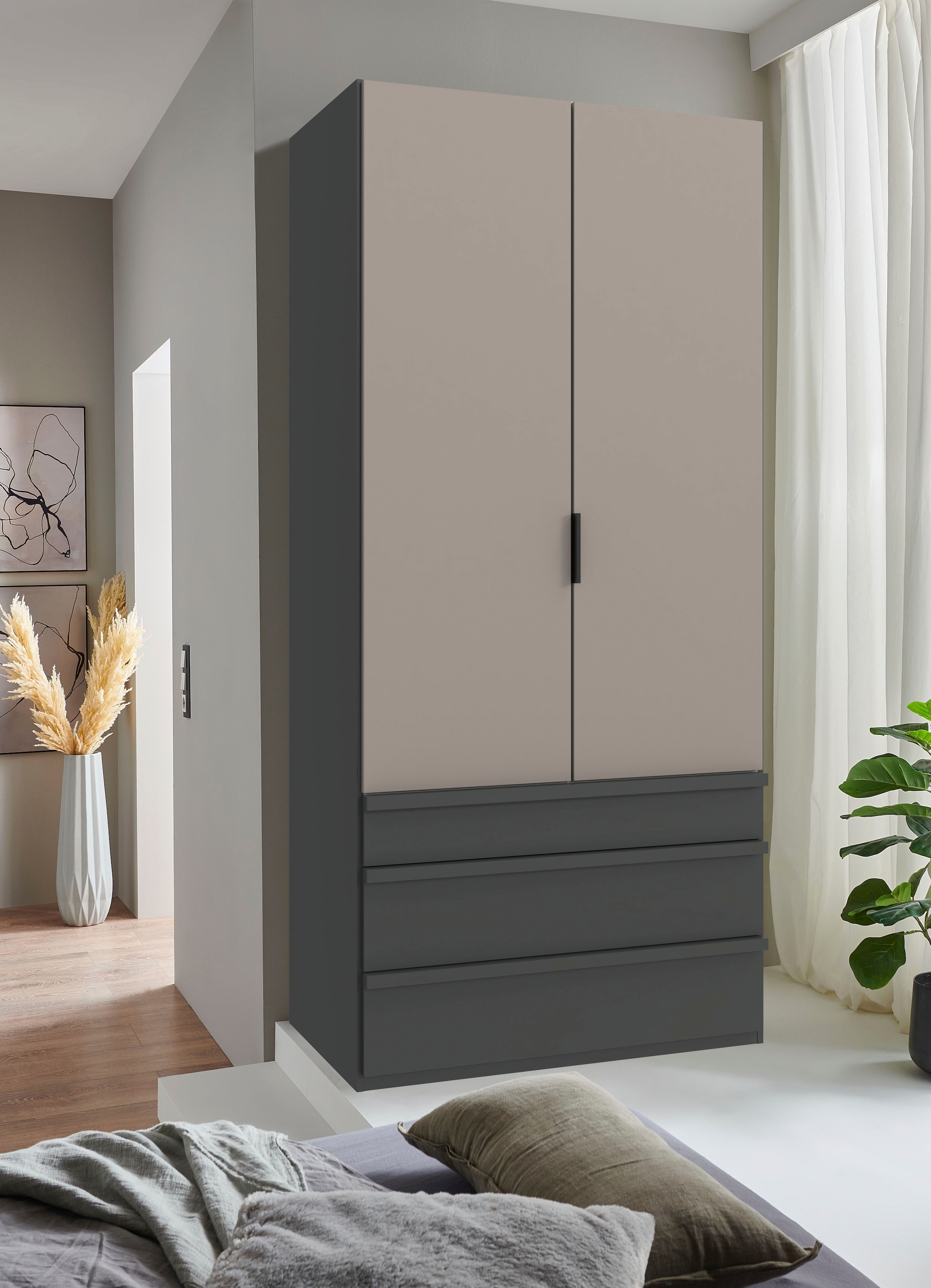 Wimex Falttürenschrank »Oxford by fresh to go, in 3 Breiten und 2 Höhen, Made in Germany« mit Schubladen, wahlweise mit oder ohne Spiegel,  mit hochwertigen Falttüren für den perfekten Überblick