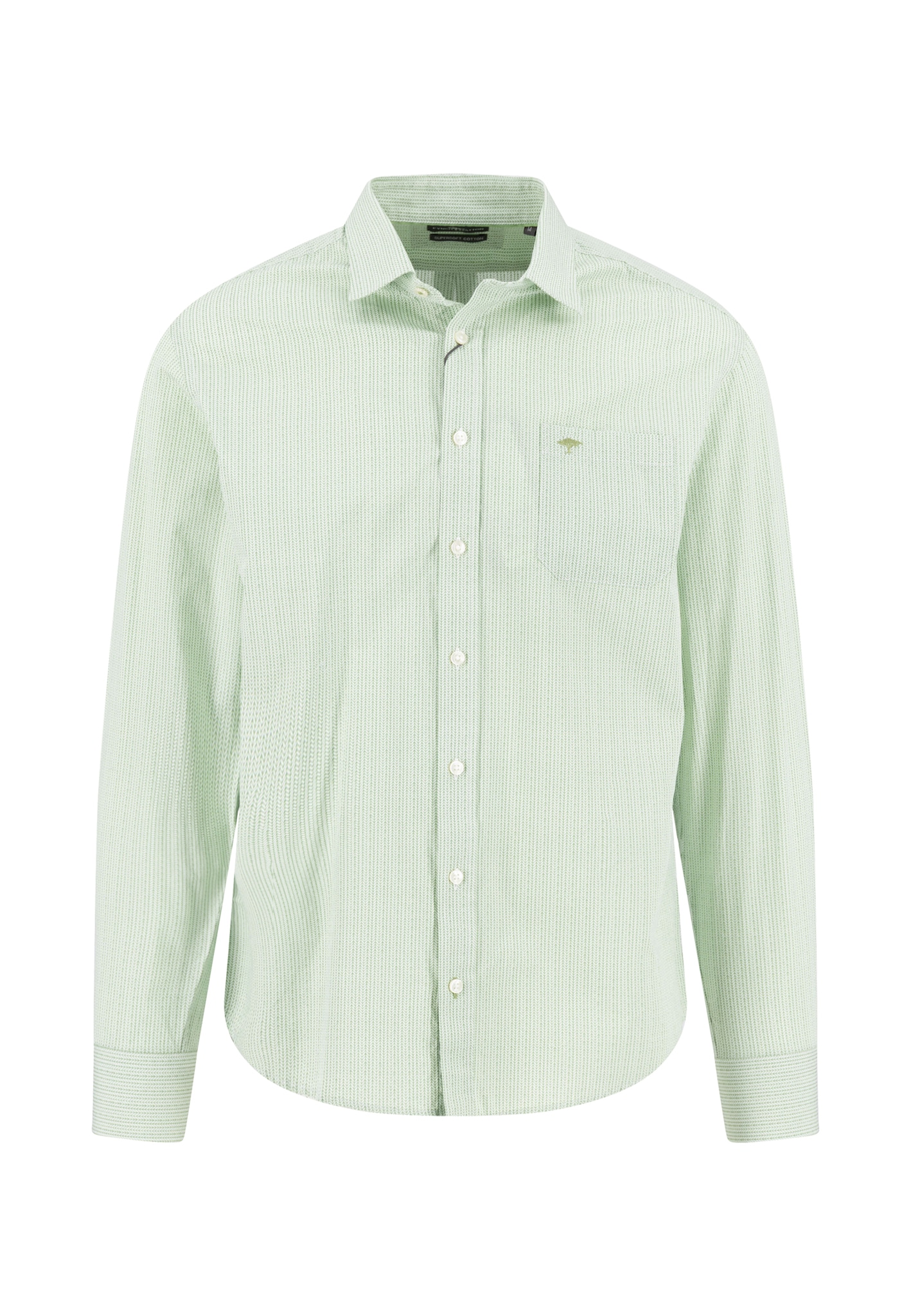 FYNCH-HATTON Langarmhemd normale Passform, Struktur-Print, mit Brusttasche