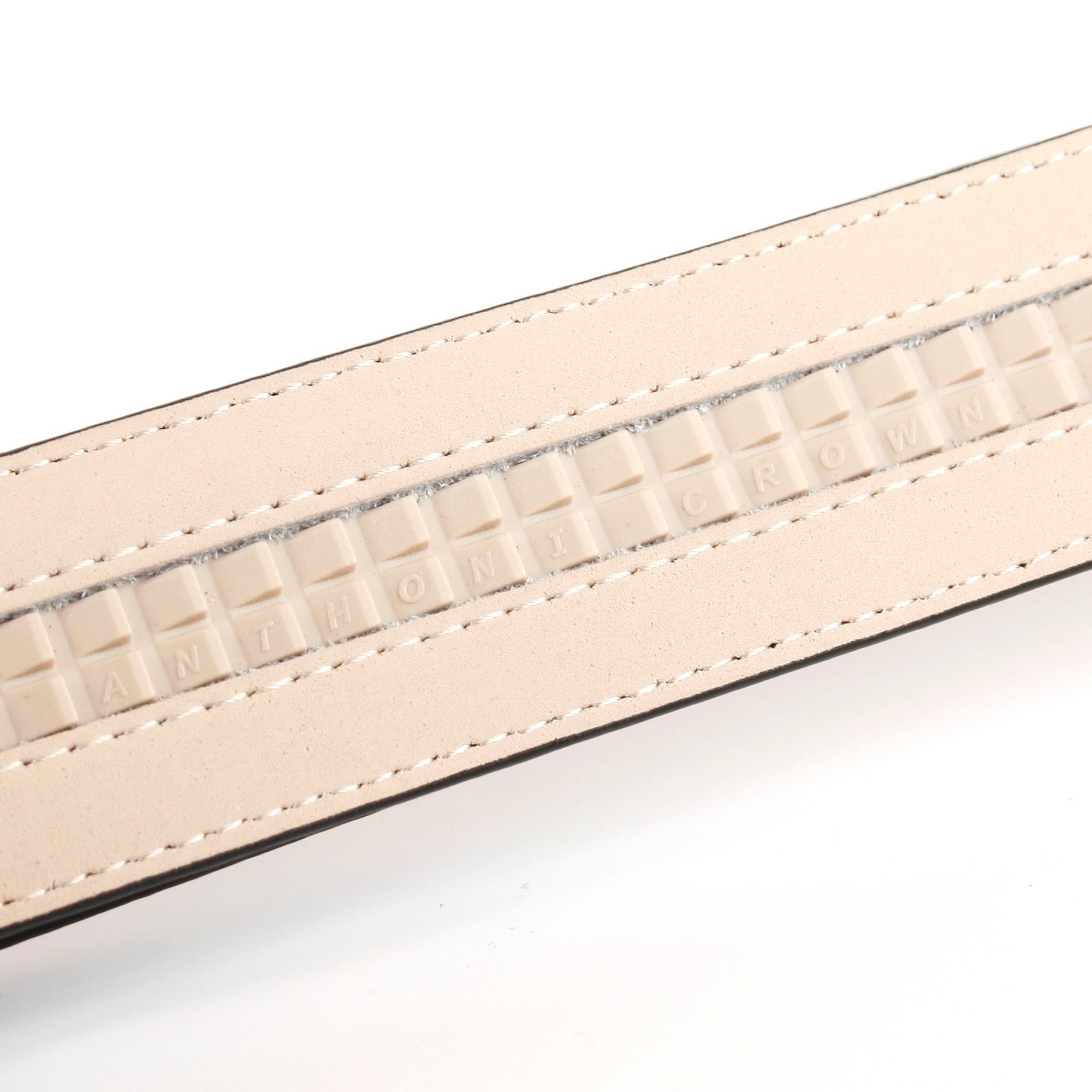 Anthoni Crown Ledergürtel Elegante Schliesse mit Oberfläche aus Hartglas