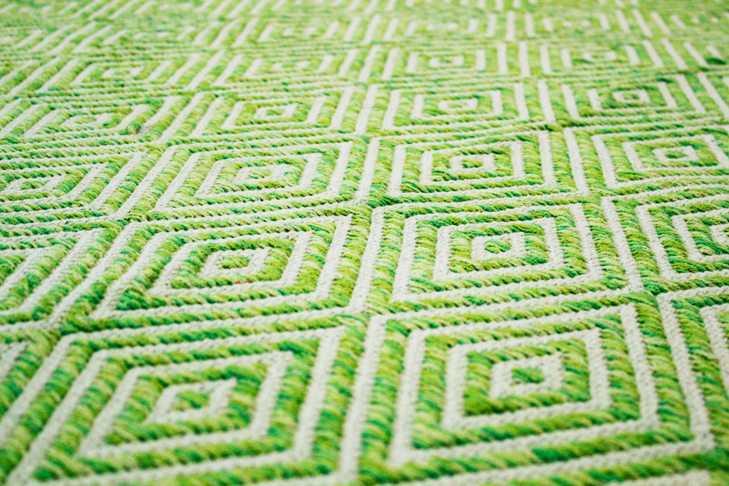 my home Teppich »Tiara« rechteckig 7 mm Höhe mit Rauten-Muster, Teppich aus 100% Baumwolle