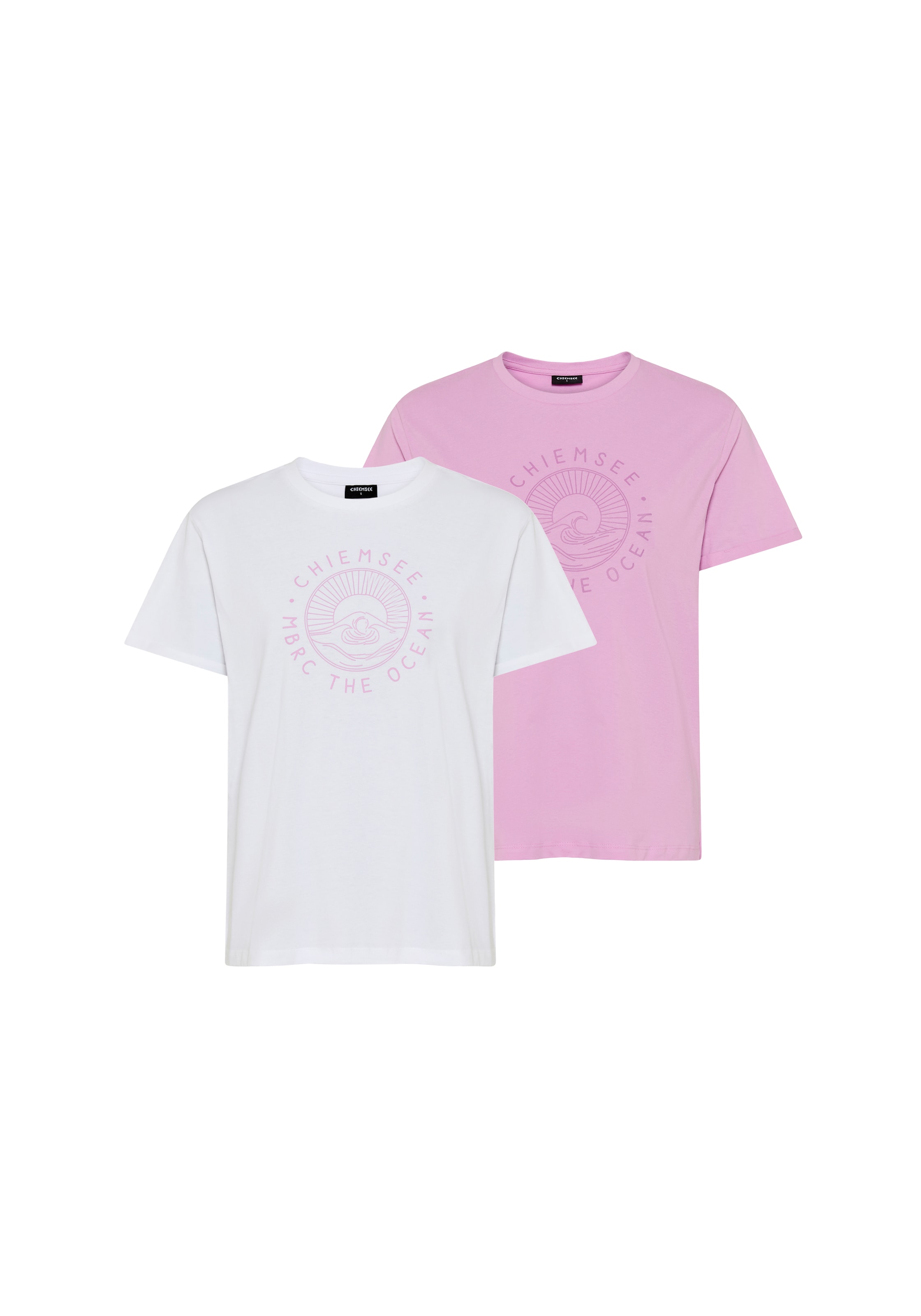 Chiemsee T-shirt Paquet, 2 coupe ajustée, manches courtes, avec impression devant, col rond