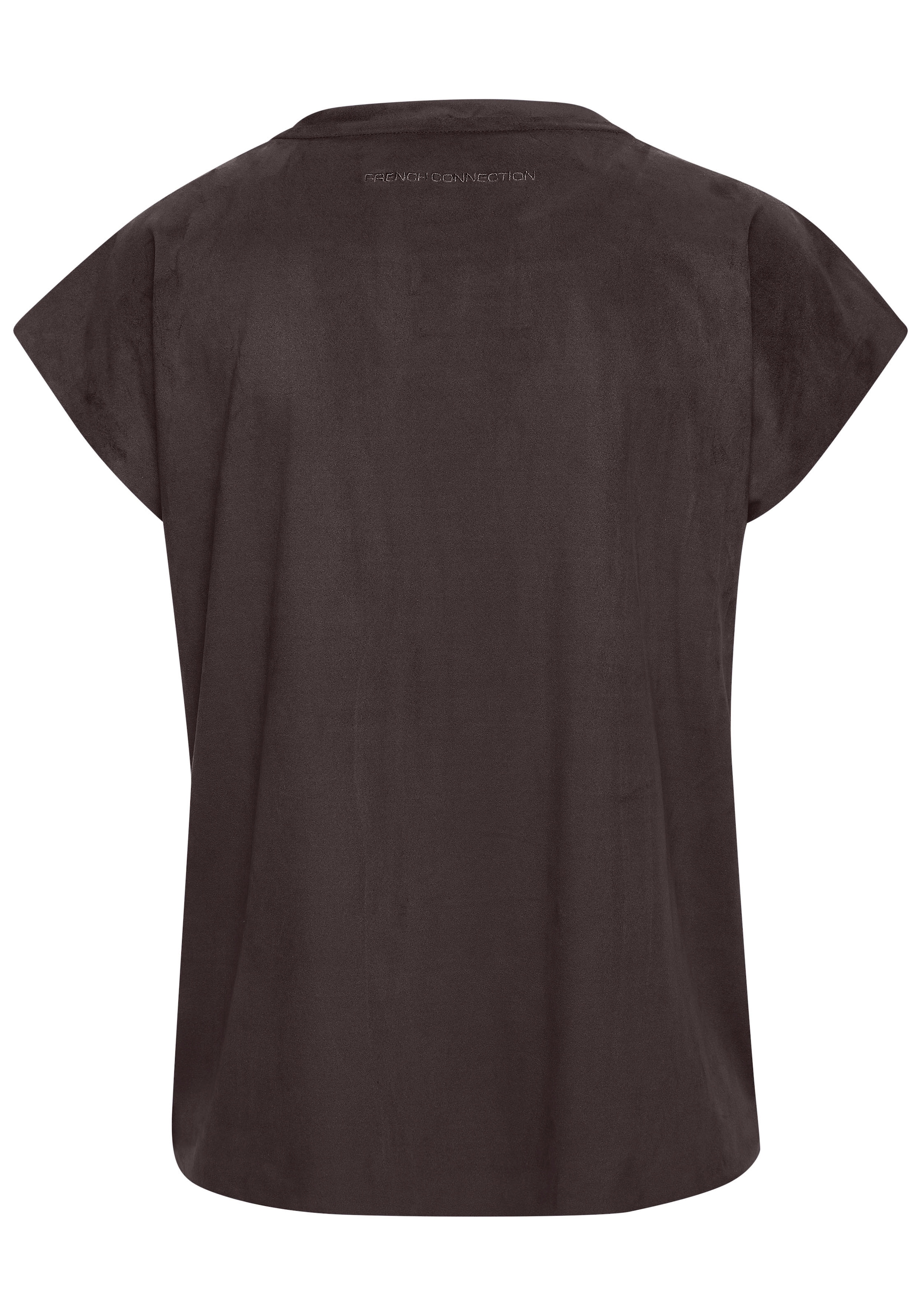 French Connection T-Shirt aus Veloursleder-Imitat mit kleiner Stickerei, Loungewear