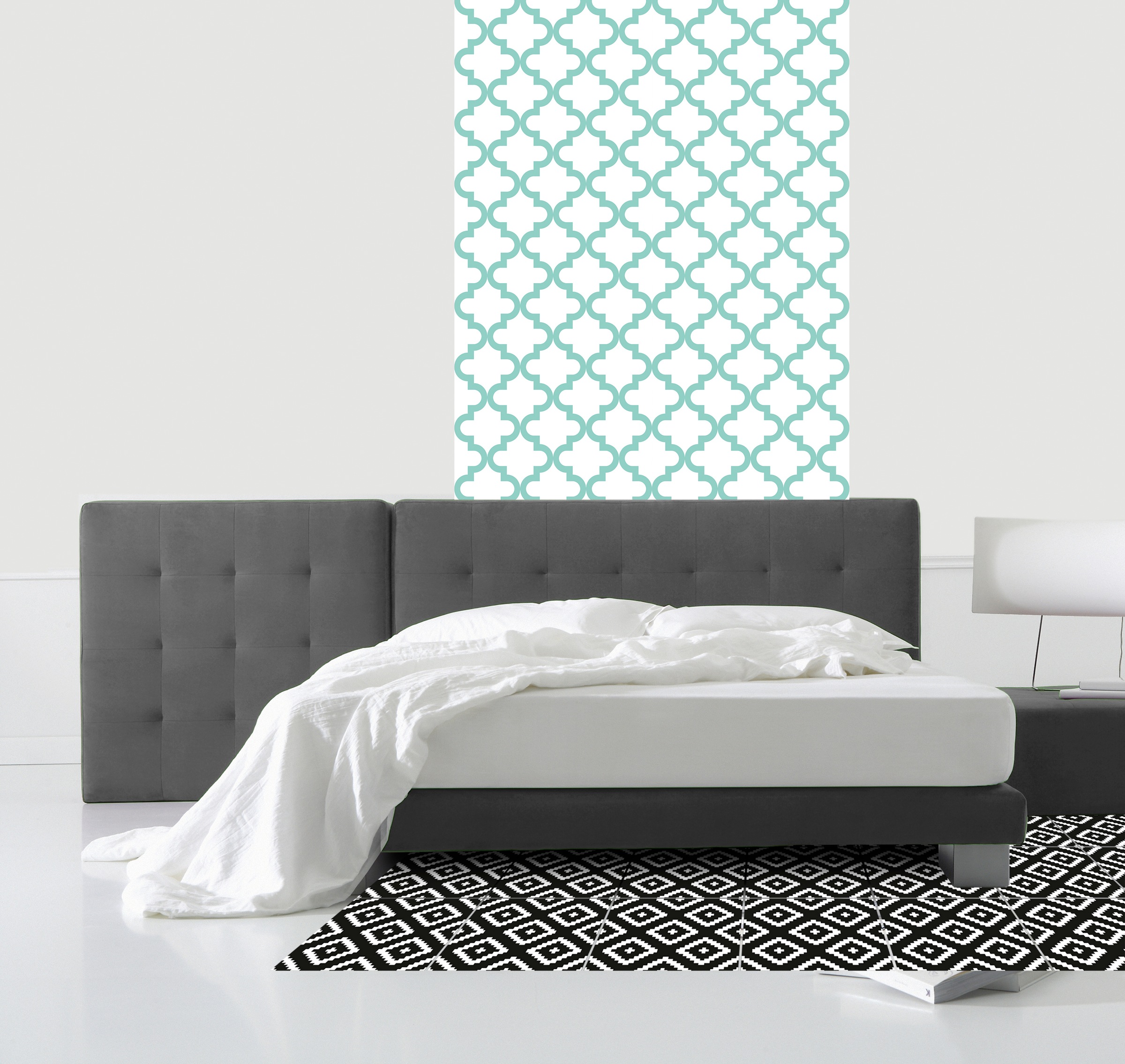 queence Vinyltapete »Quek - türkis« Farbverlauf | abstrakt | bedruckt | gemustert glatt 90x250cm, selbstklebend, kinderleichte Anbringung, , Sticker