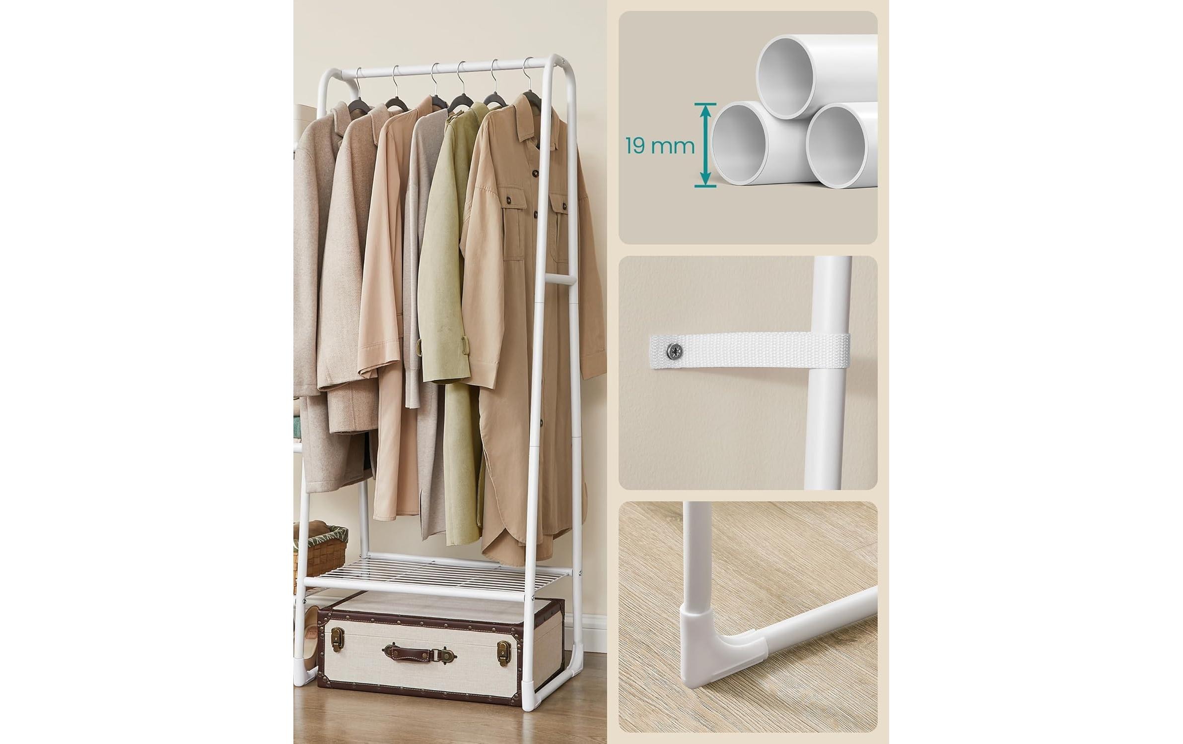 SONGMICS Porte-manteau »White« Stabile Garderobenstange mit praktischen Ablageflächen