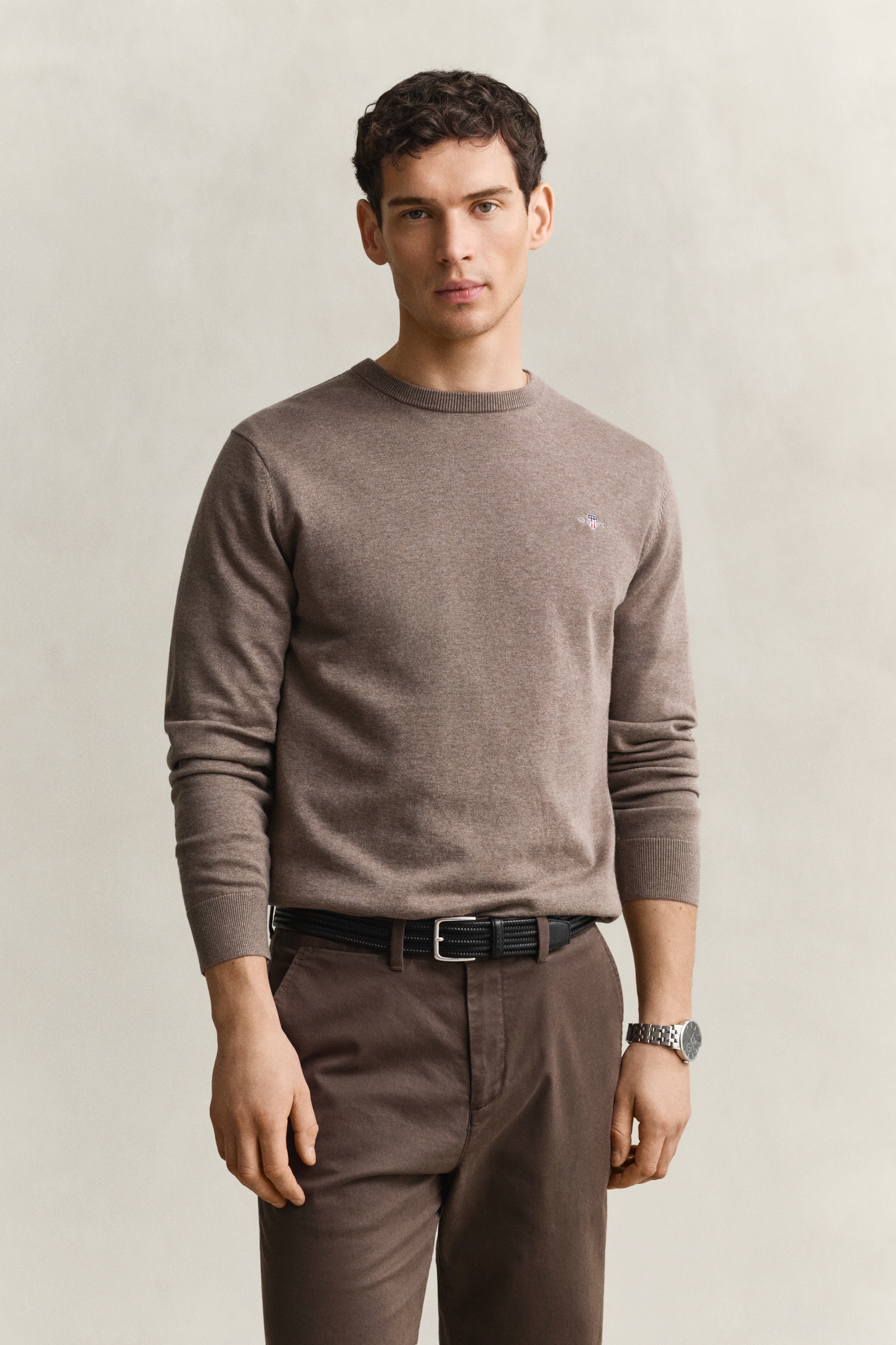 Gant Pull à col rond »CLASSIC COTTON« Coupe régulière avec col rond