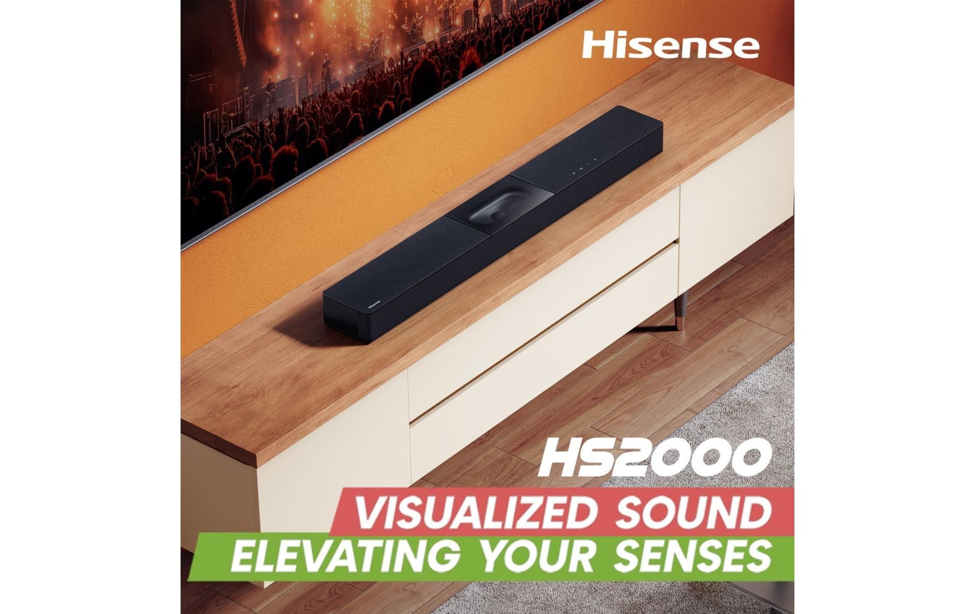 Hisense Soundbar »HS2000 2.1 Kanal Soundbar mit integriertem Subwoofer« 2.1 ( Bass- und Lautstärkeregelung | Equalizer 240 W)