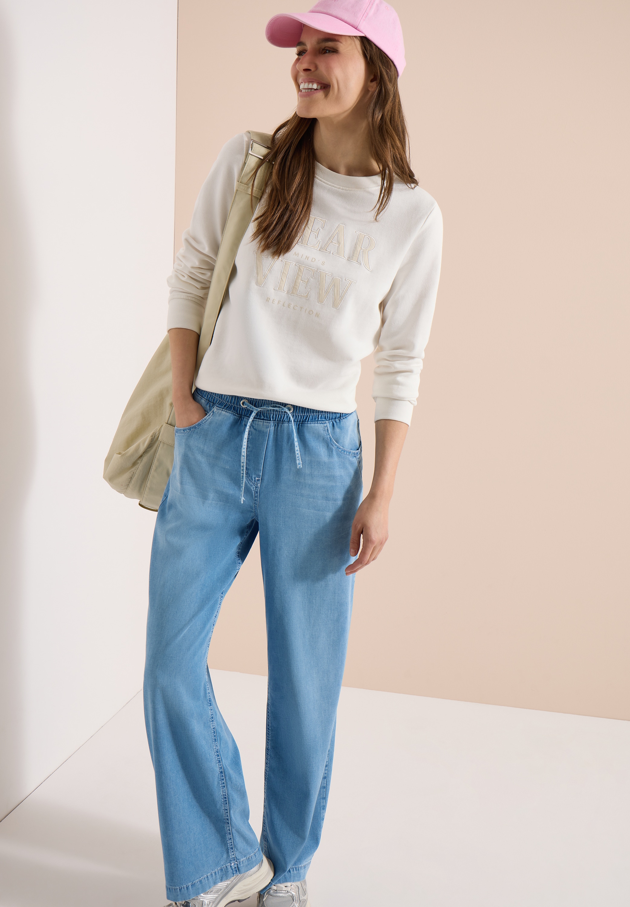 Cecil Loose-fit-Jeans »Style Neele« mit elastischem Bund und Kordelzug