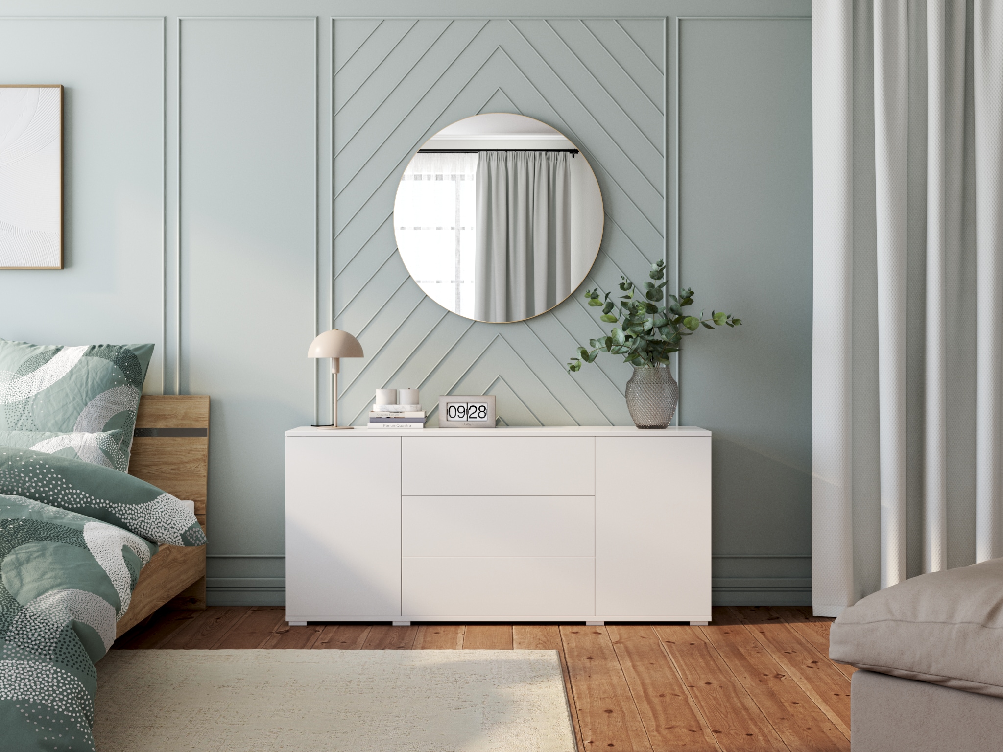 Loevschall Miroir mural »Refine Wandspiegel rund – stilvoller Designspiegel mit edlem Rahmen,« in mehreren Grössen & Farben für Bad, Schlafzimmer & Flur