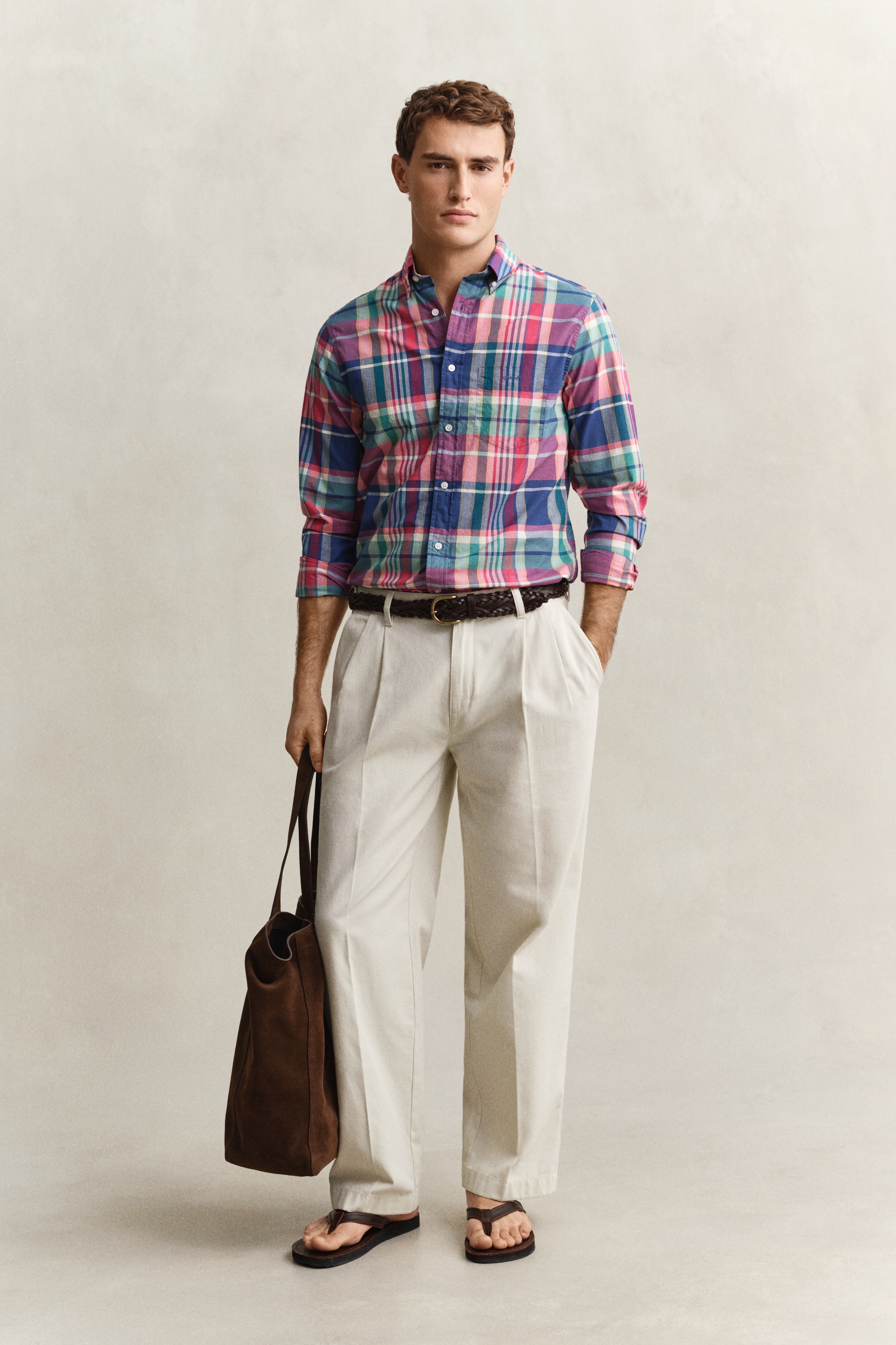 Gant Chemise à manches longues »REGULAR INDIAN MADRAS CHECK« coupe regular fit avec col boutonné