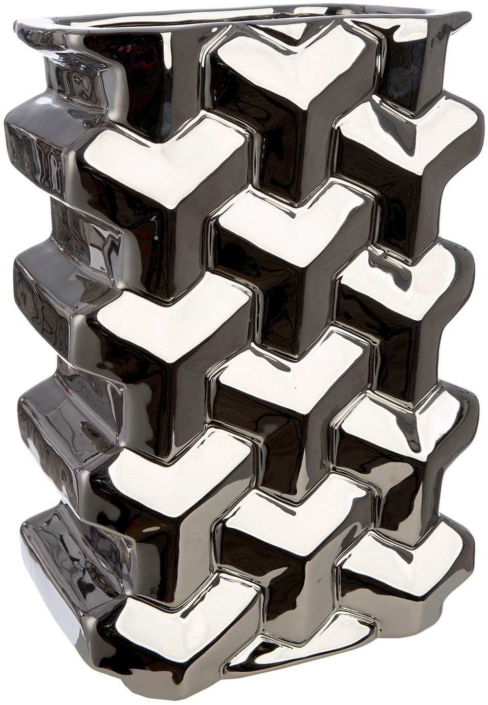 GILDE Tischvase »Vase rechteckig Apollo silberfarben H. 30 cm«