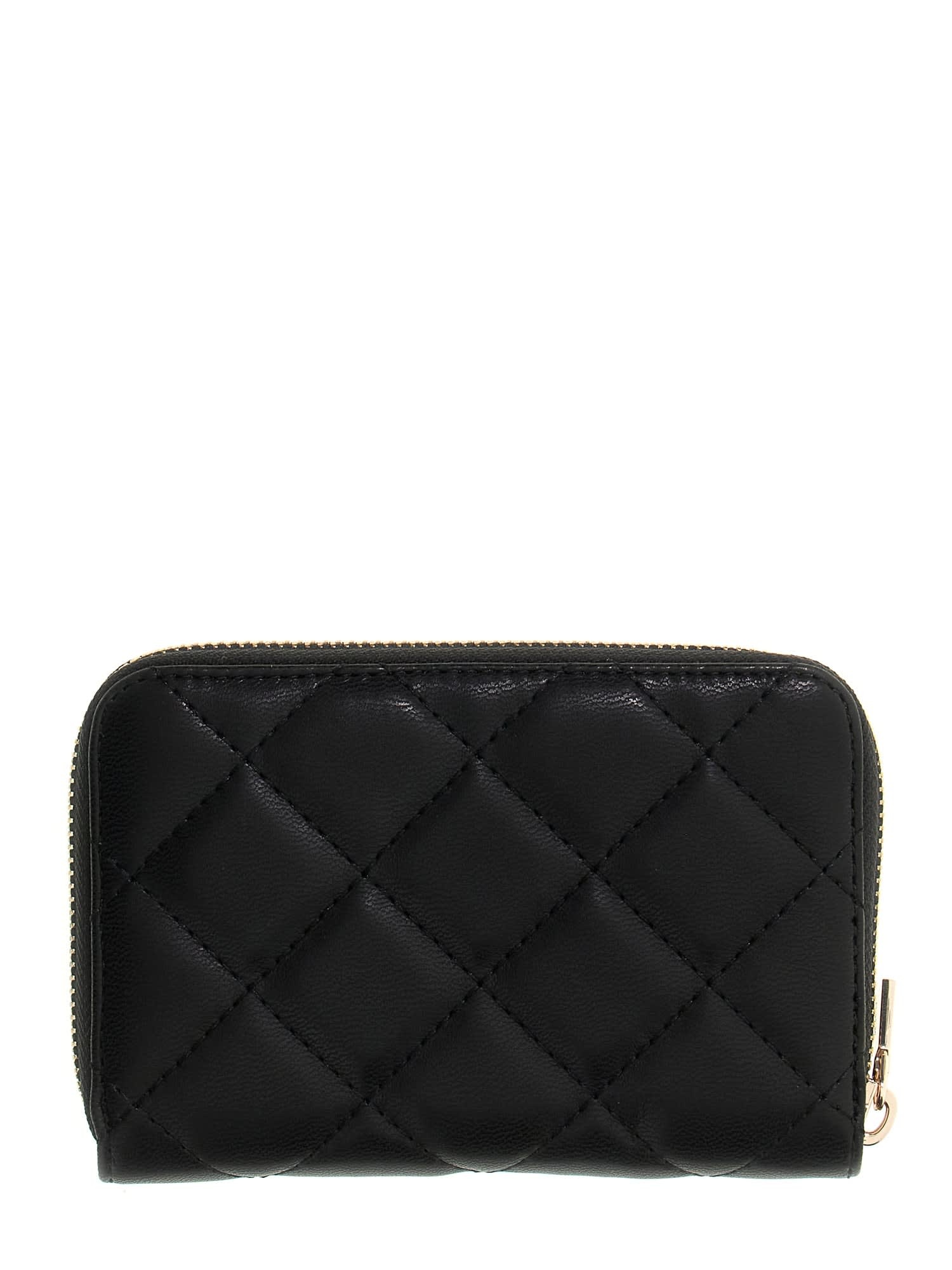 Guess Porte-monnaie »JULIET SLG MEDIUM ZIP AROUND« Damen Geldbeutel, Portemonnaie mit goldfarbenem Guess-Logo