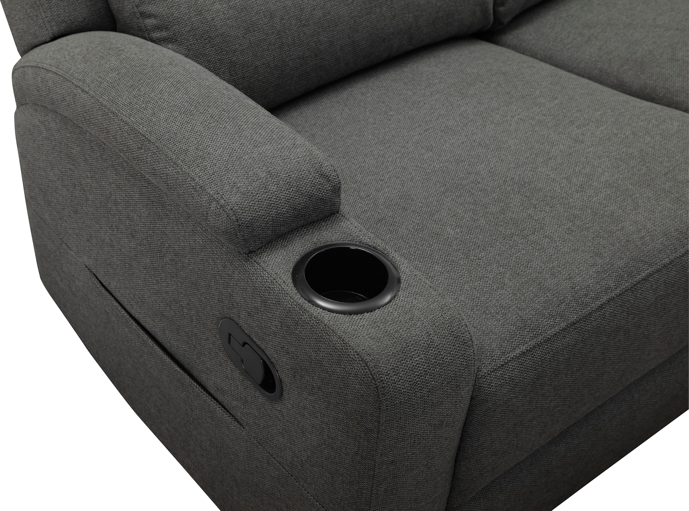 GOODproduct Canapé d'angle »NAPORI Struktur, Multimediasofa, 3er Kinosessel XXL, L-Form« canapé cinéma avec fonction relaxation, porte-gobelet, compartiment de rangement et coffre