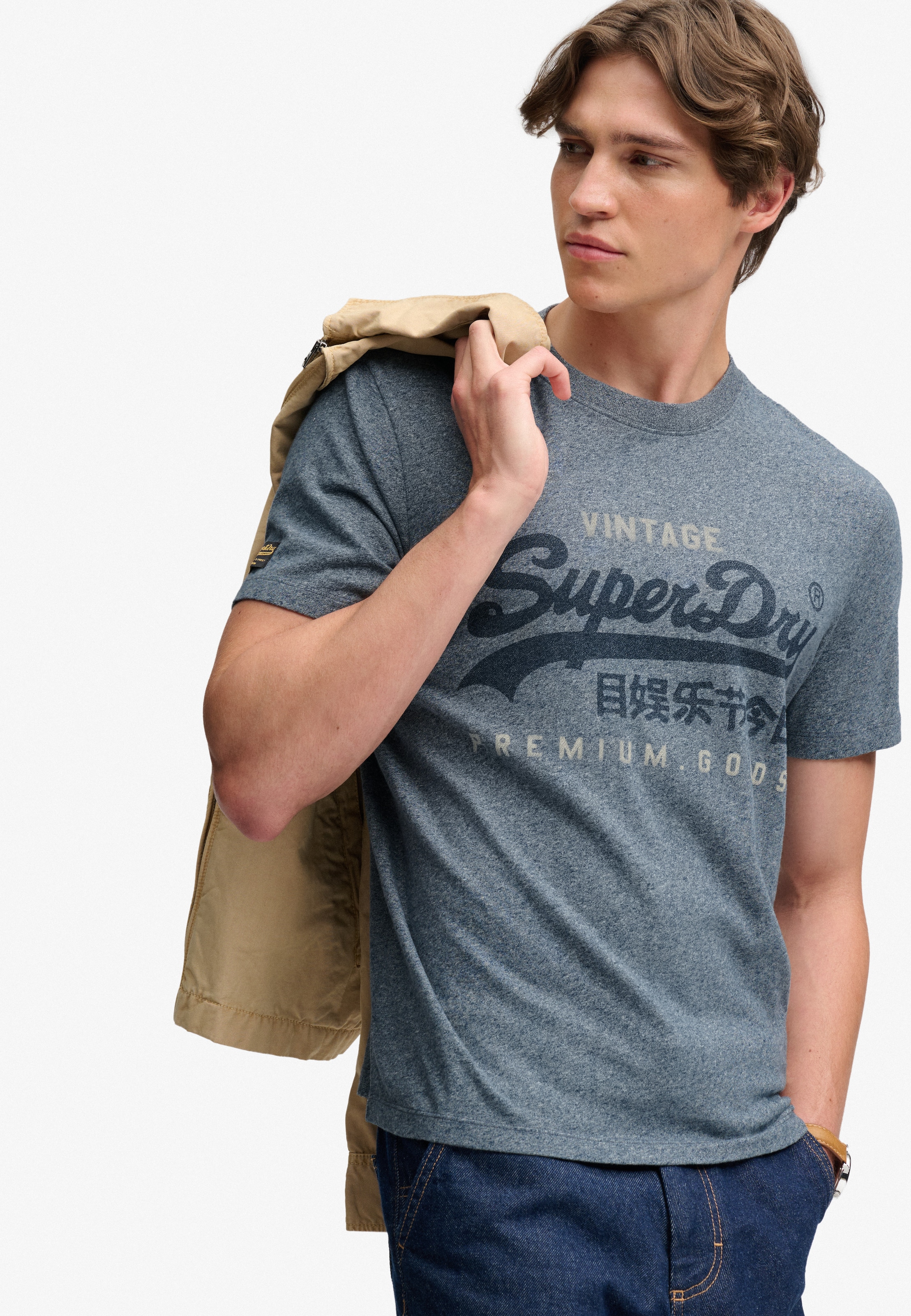 Superdry Shirt à col rond »VL HERITAGE RELAXED TEE« coton, coupe décontractée