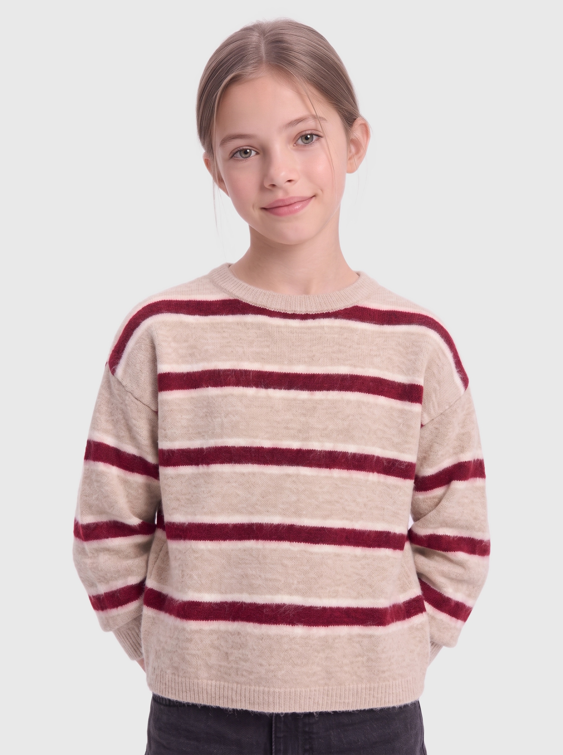 KIDS ONLY Pull en tricot »KOGTALIO SCHOOL LS SHORT O-NECK KNT« mélange de matériaux