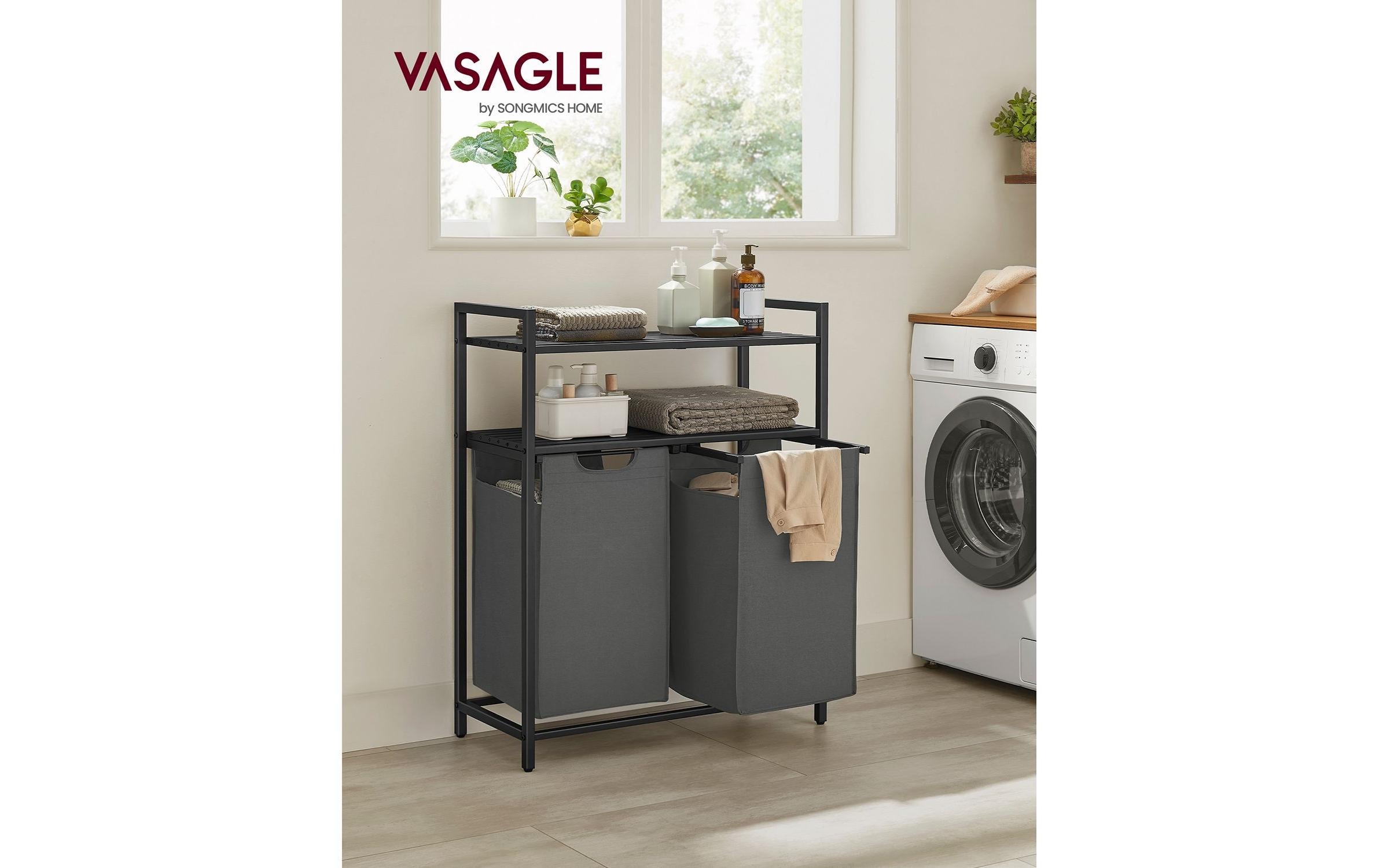 VASAGLE Wäschekorb »mit Ablage 2 x 46 l«