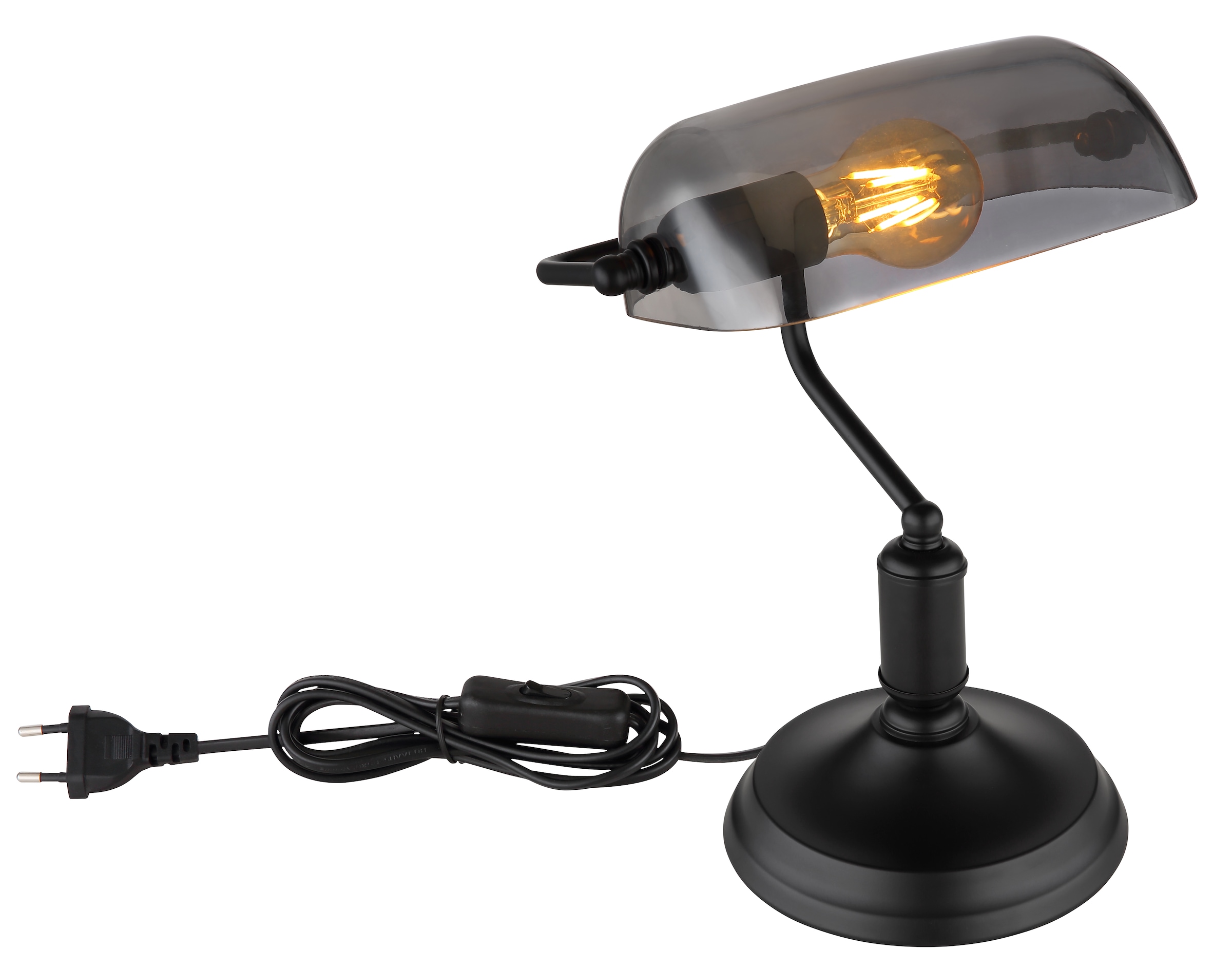 GLOBO LIGHTING Schreibtischlampe »ANTIQUE« E27 1 Stk. Klassische Schreibtischleuchte, Antik-look Tischleuchte, Bankerlamp