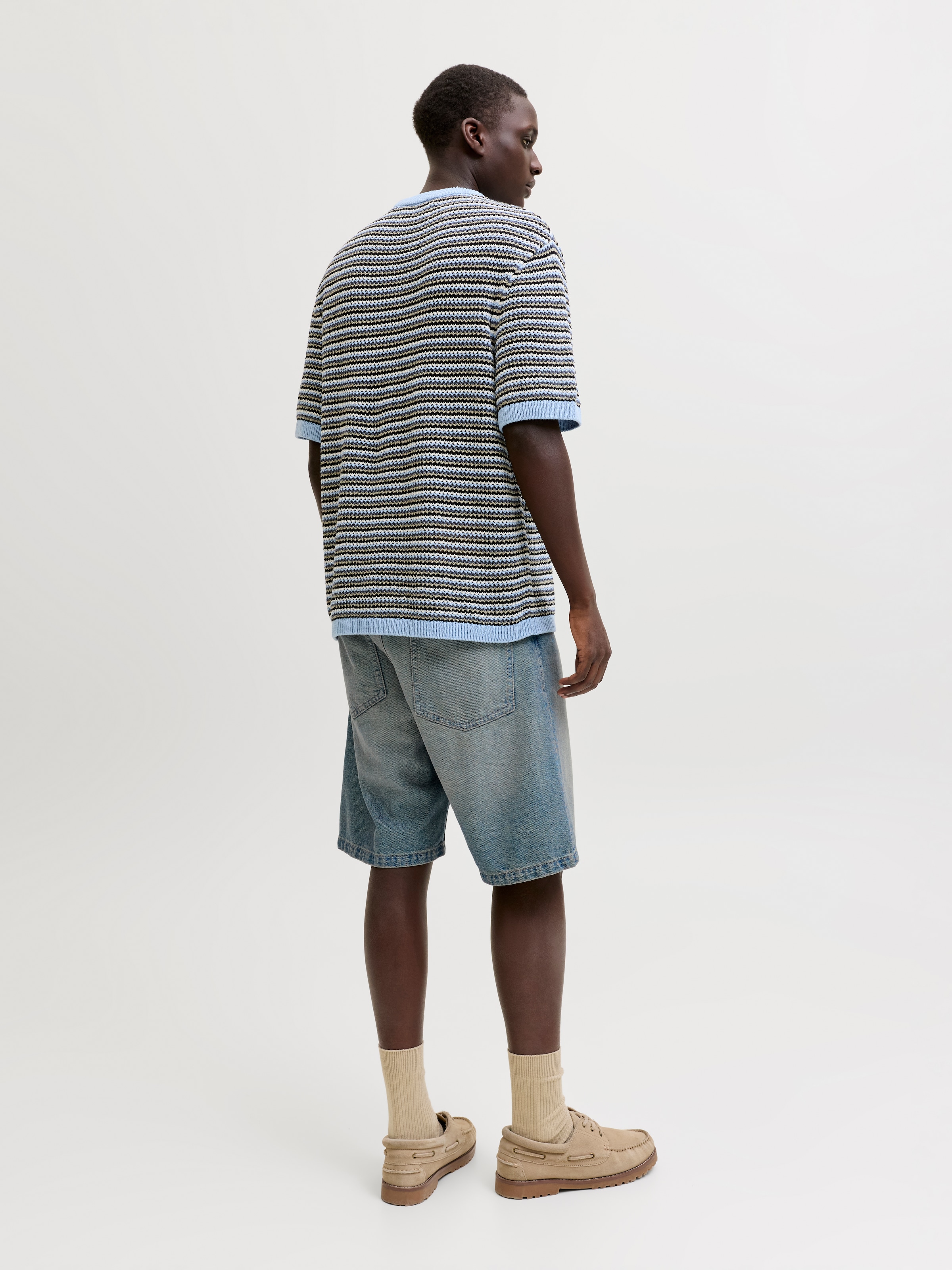 Jack & Jones Short en jean »JJIALEX JJCREW SHORTS AT 249 ST LN« coton, baggy fit