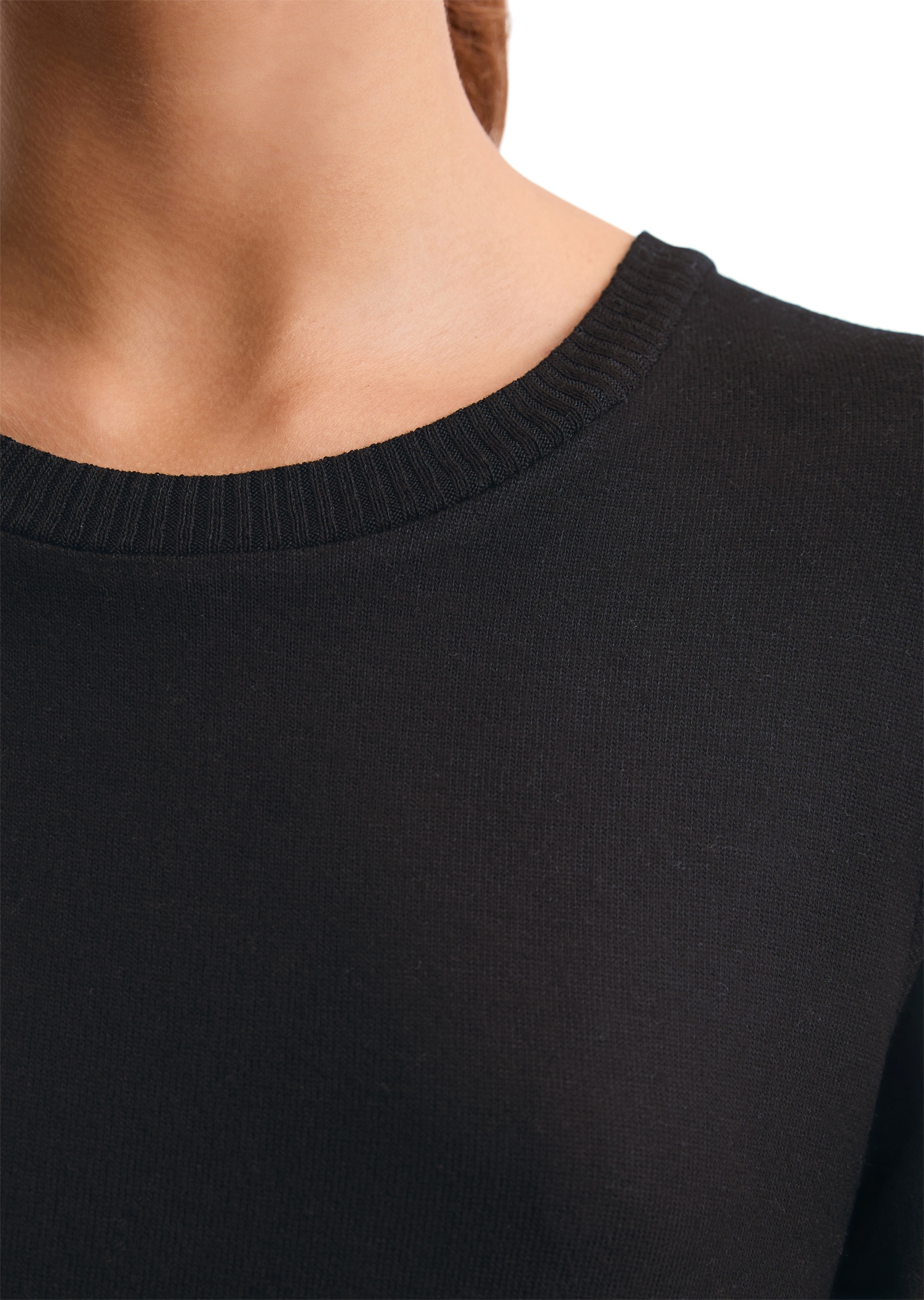 Marc O'Polo Kurzarmshirt gerippte Abschlüsse, Rundhals, Halbarm, weich, Modalmix, leicht