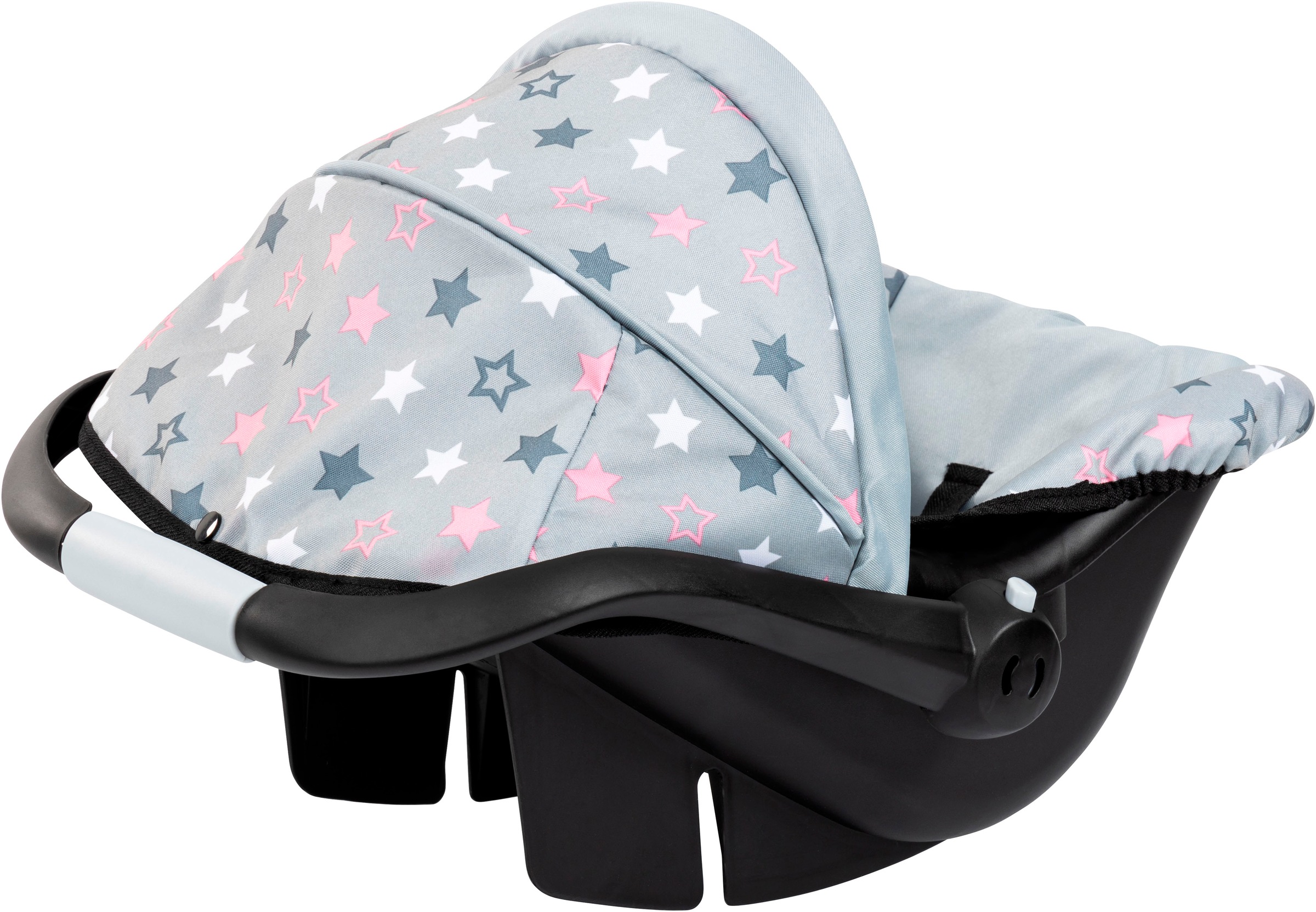 Bayer Puppen Autositz »rosa/goldfarben Schleife« mit Dach