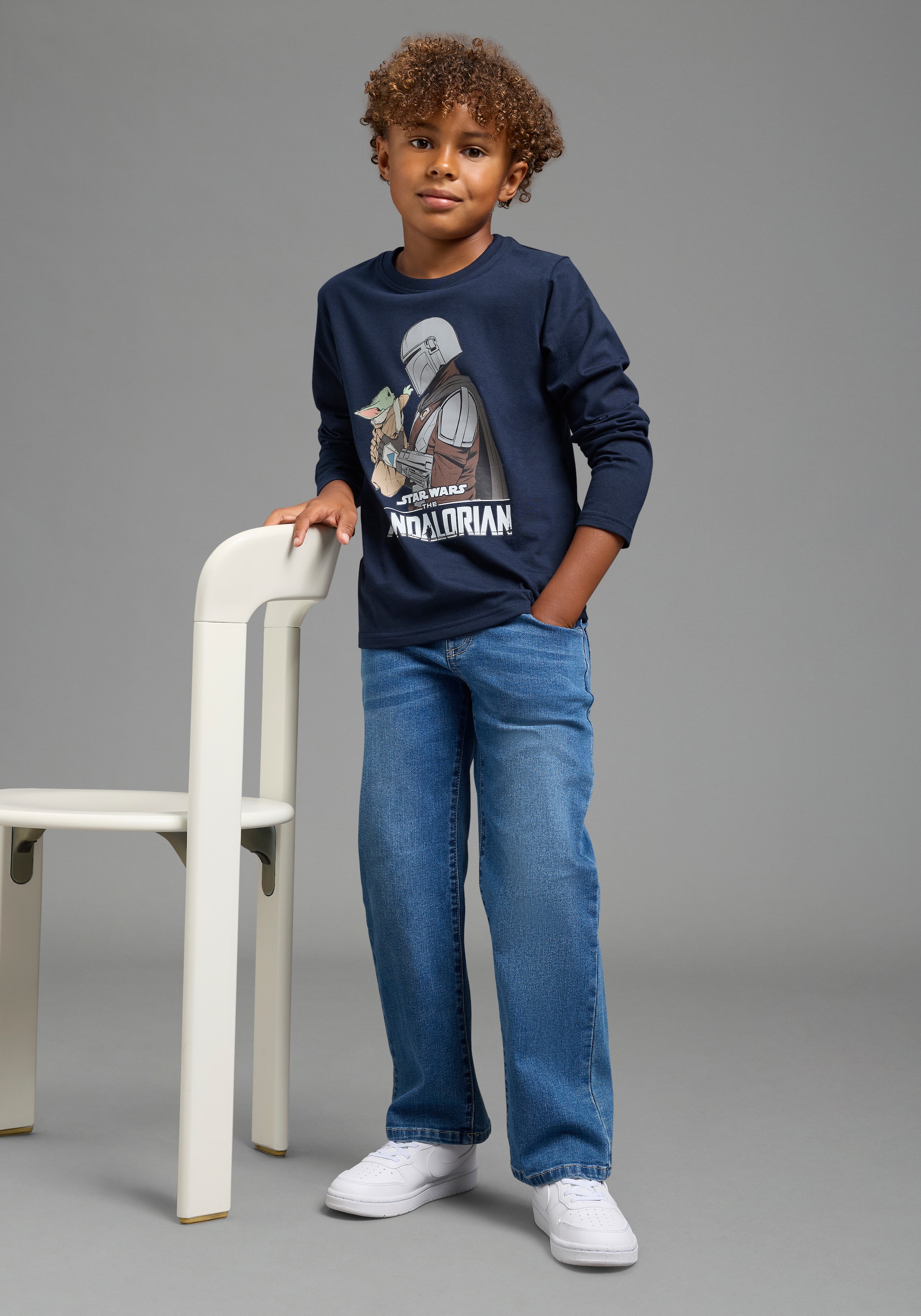 KIDSWORLD T-shirt à manches longues »STAR WARS: MANDALORIAN Shirt, Disney« t-shirt Disney, coupe normale, manches longues, style basique