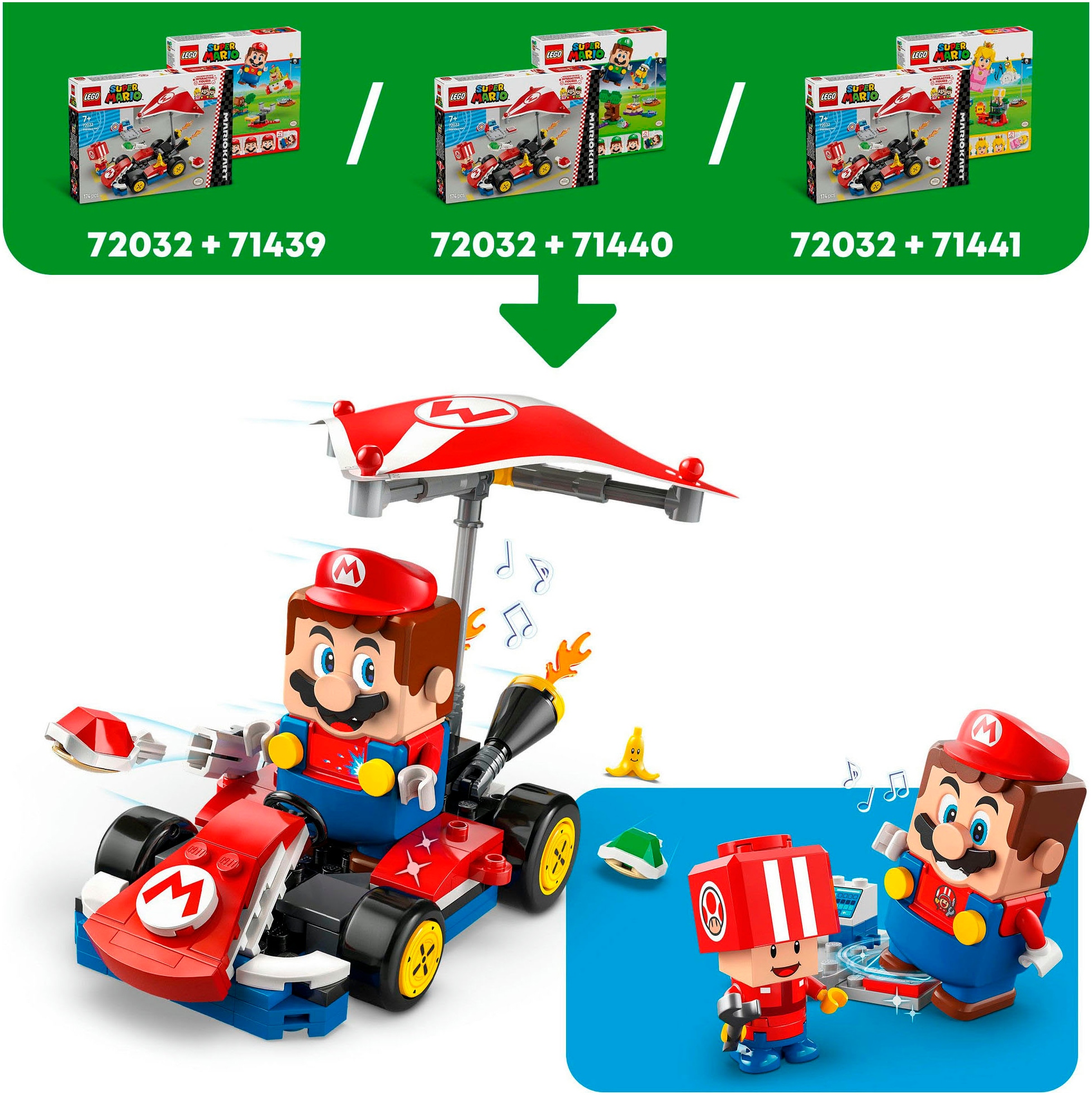 LEGO® Konstruktionsspielsteine »Mario Kart™ – Standard–Kart (72032), LEGO Super Mario« Made in Europe