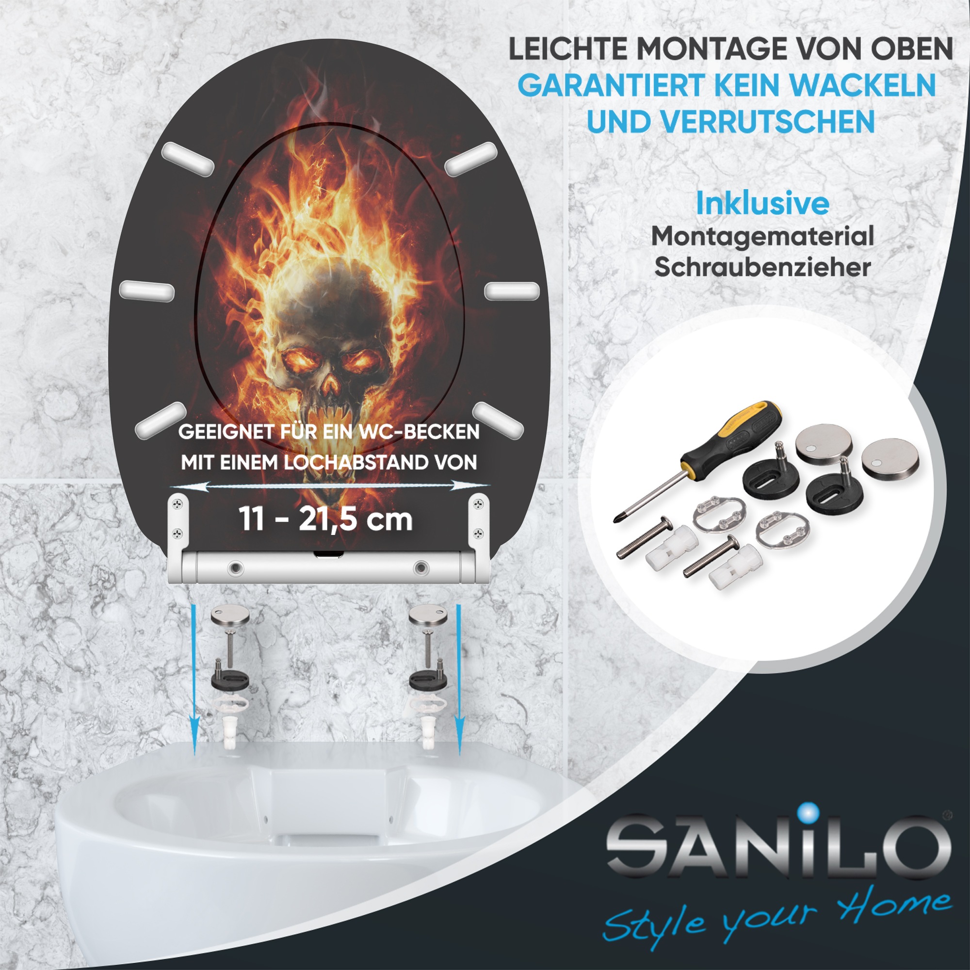 Sanilo WC-Sitz »mit Absenkautomatik, viele schöne Toilettensitze direkt vom Hersteller« Premium Toilettendeckel, moderner Klodeckel, leichte Montage