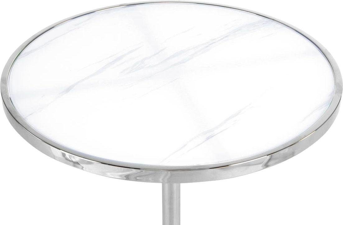 Kayoom Beistelltisch »Lana 525, luxuriöser Beistelltisch, Glamour-Optik, edles Metallgestell« 1 Stk. tlg. Ablage in Marmoroptik, Standfuss aus echtem Marmor, hochwertig