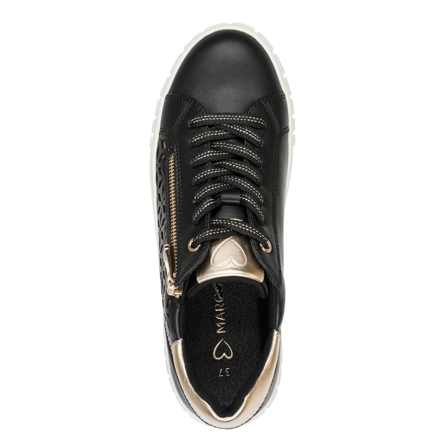 MARCO TOZZI Baskets à plateforme  chaussure de loisir, chaussure basse, chaussure à lacets avec motif perforé sous-jacent