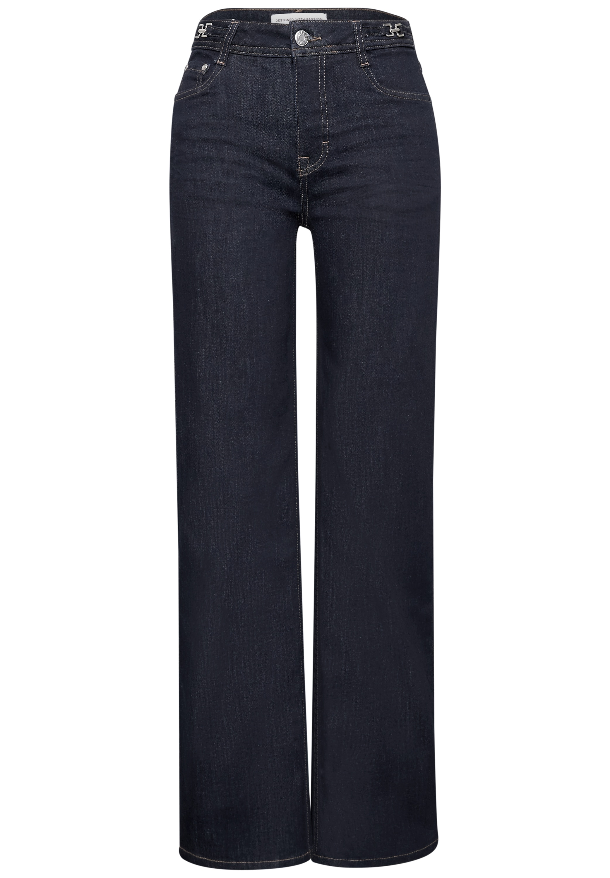 STREET ONE Jeans loose fit »Style Emee« Denim effet délavé avec détails à la ceinture