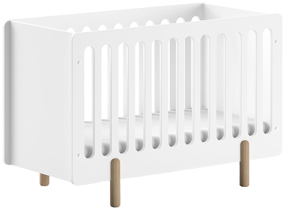 Vipack Lit d'enfant Fabriqué en Europe,  avec sommier à lattes réglable, surface laquée de haute qualité blanche