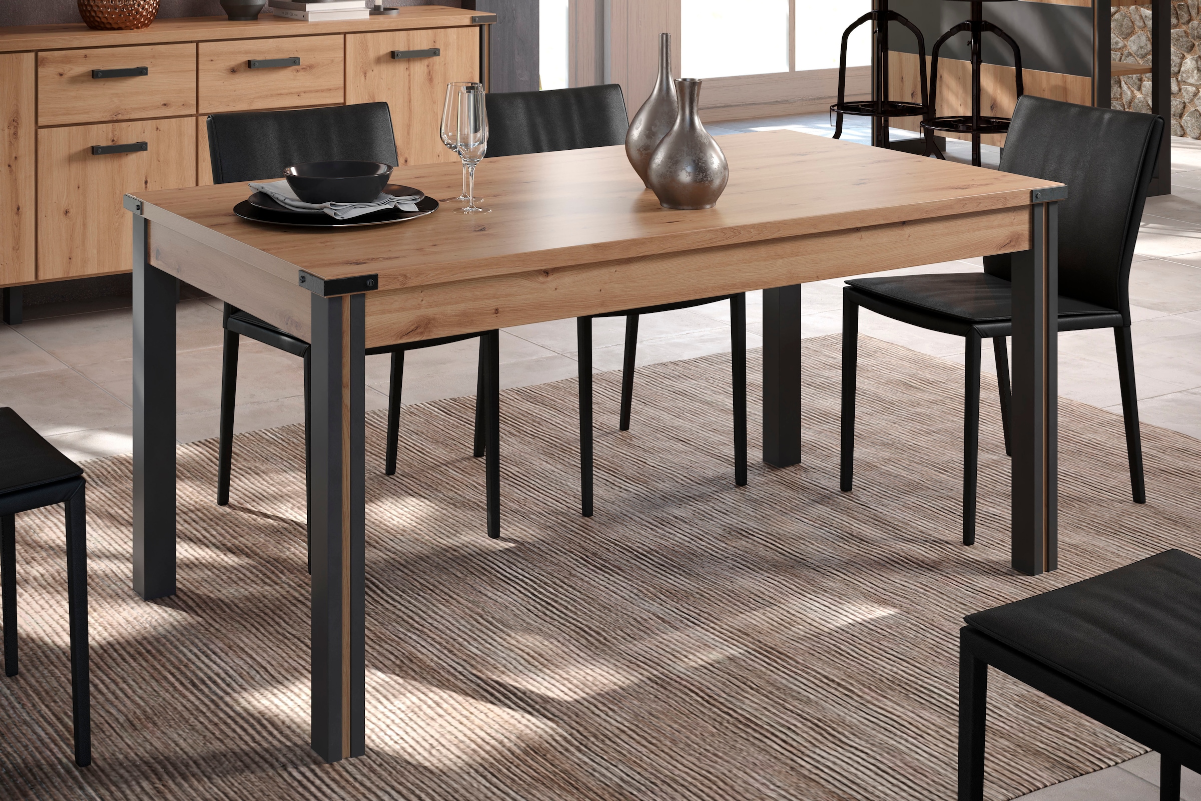 Home affaire Table de salle à manger »Mia« 1 cuis tlg. Esszimmertisch, rechteckige Form - (B/T/H) 160/90/77 cm