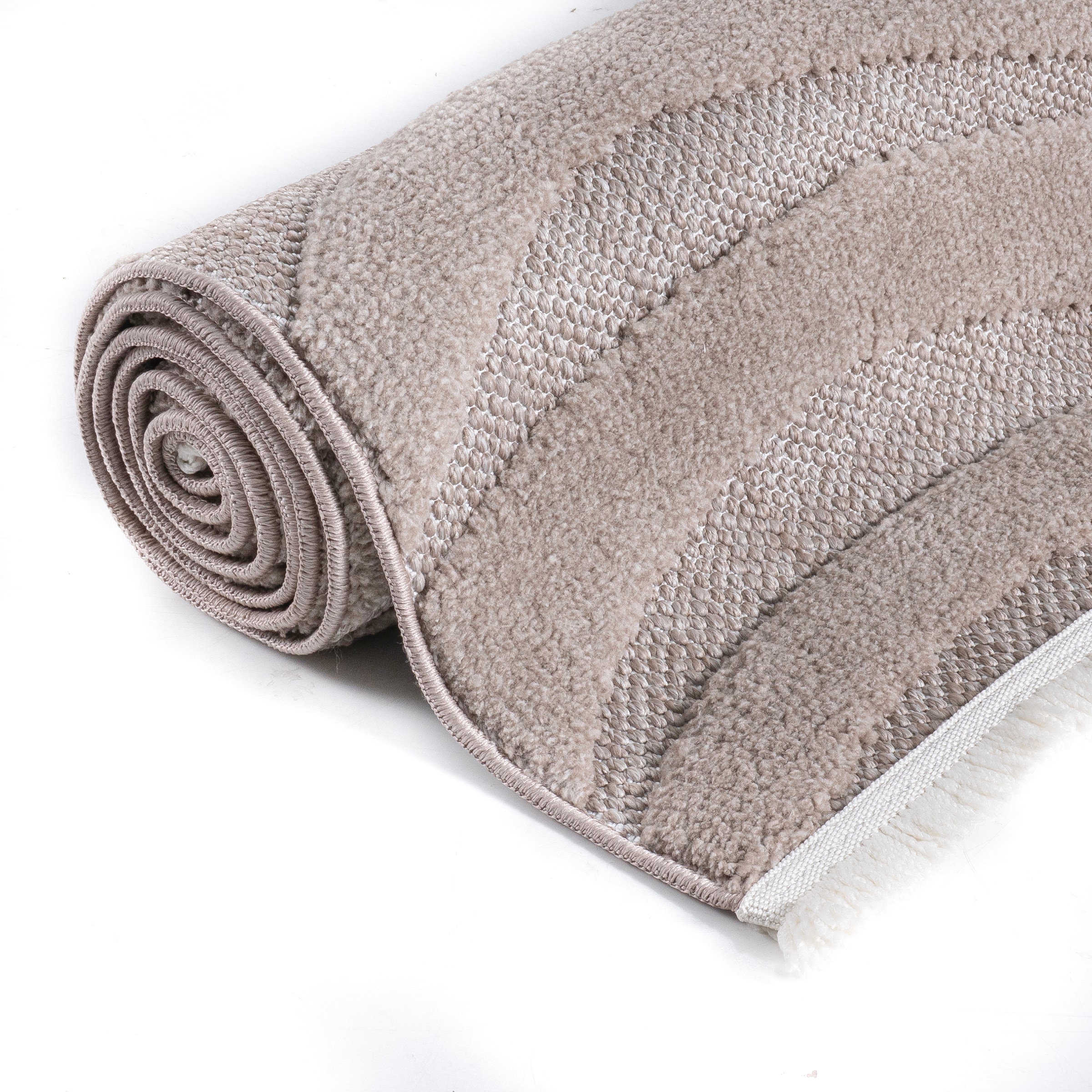 GOODproduct Tapis »Samelia mit Fransen, Wellendesign, Balkon, Camping« Rectangulaire 6 mm Höhe Hoch-Tief-Struktur, In- und Outdoor geeignet für Küche oder Esszimmer