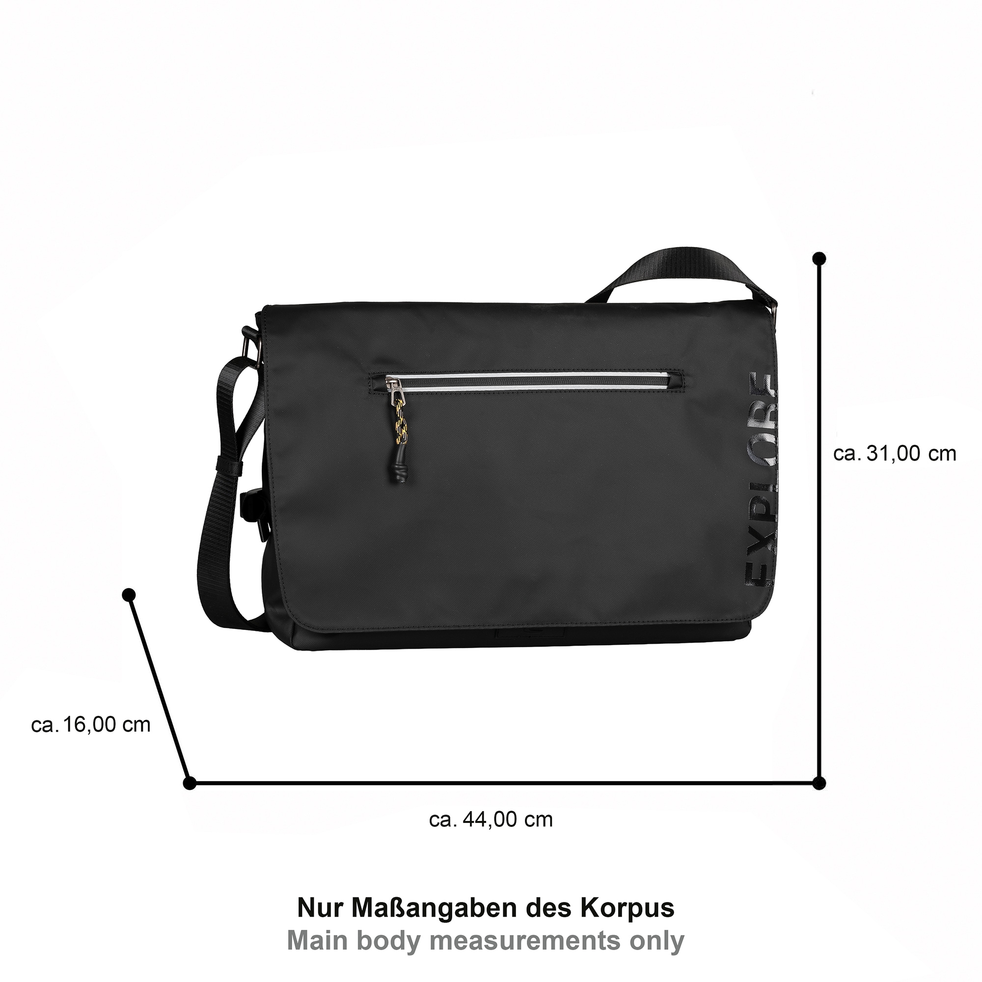camel active Sac de messager »Explore« Sac bandoulière pour homme avec fermetures éclair réfléchissantes